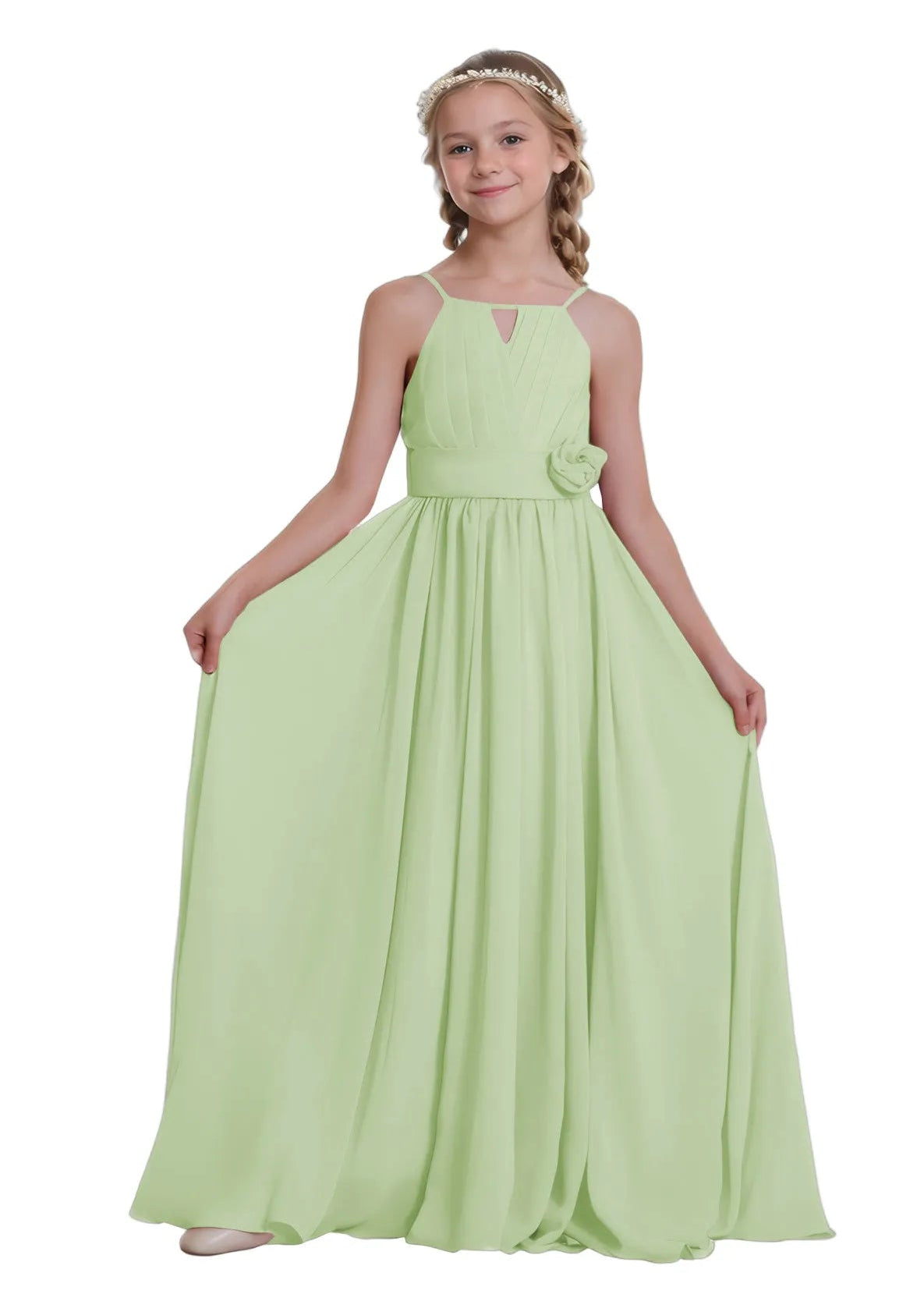 Bohemian Chiffon Junior Bridesmaid Maxi Dress