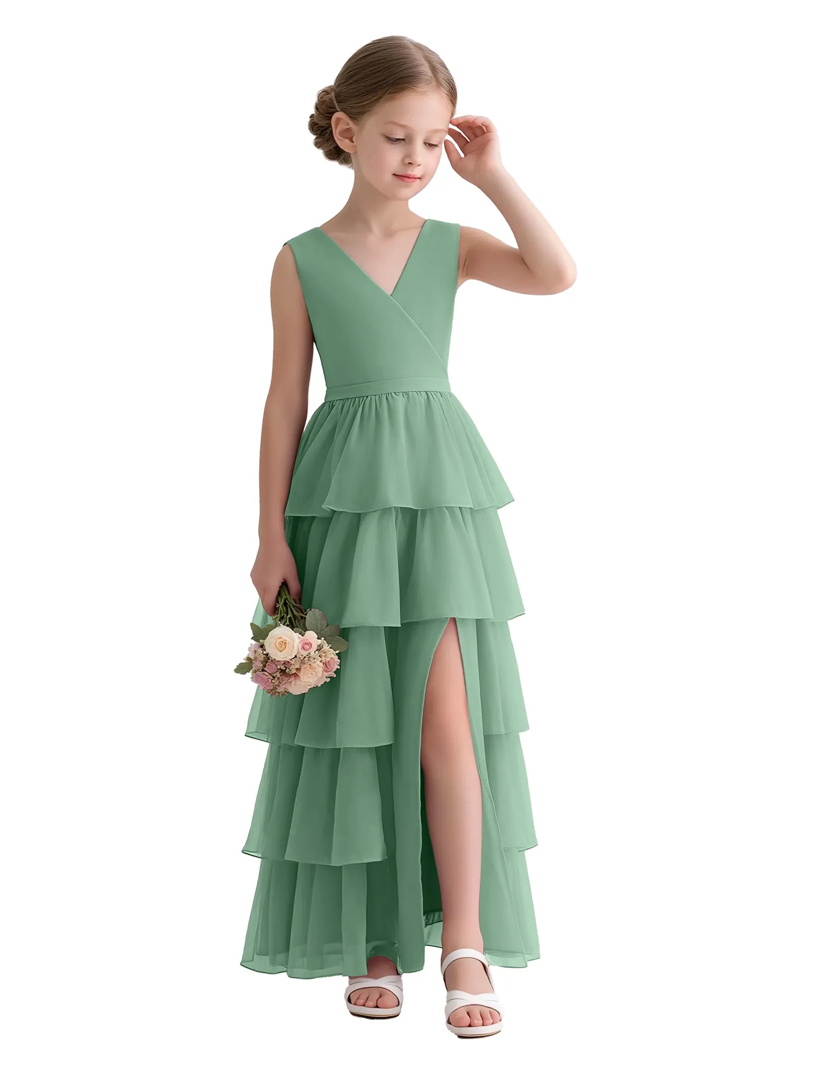 Vestido de princesa sin mangas de encaje