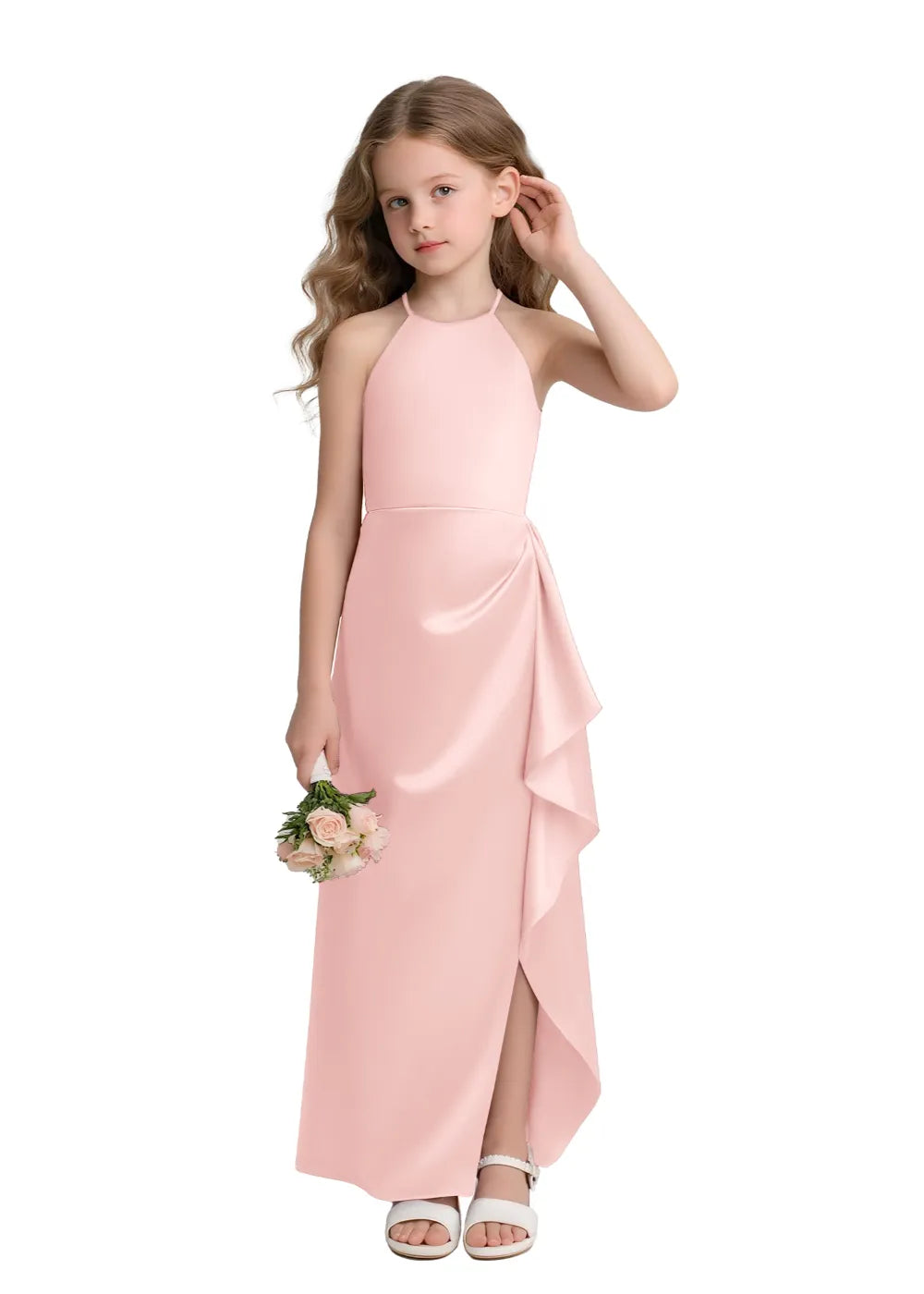 Satin Floor-Length Flower Girl Dress