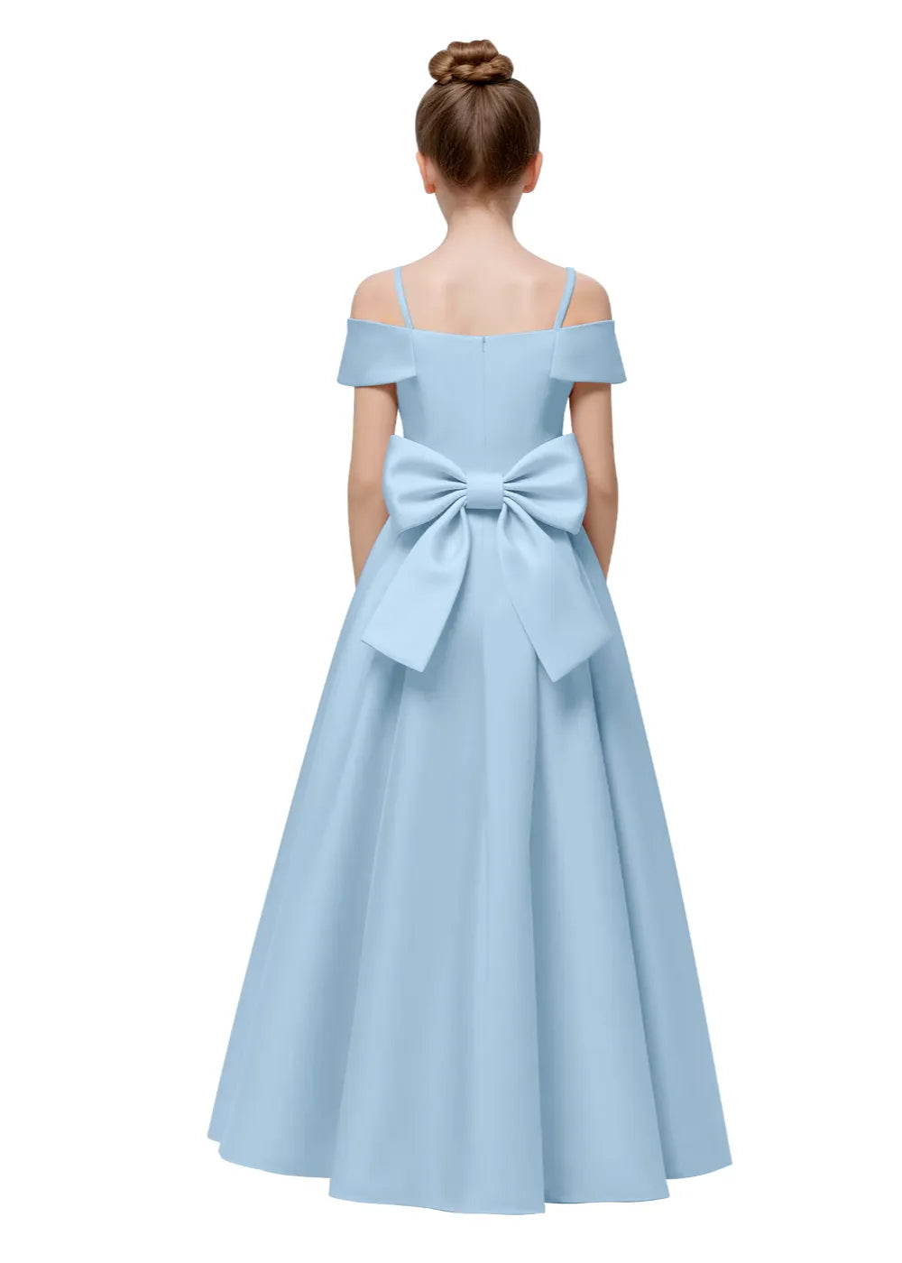 Bow-Off-Shoulder Princess Gown for Girls