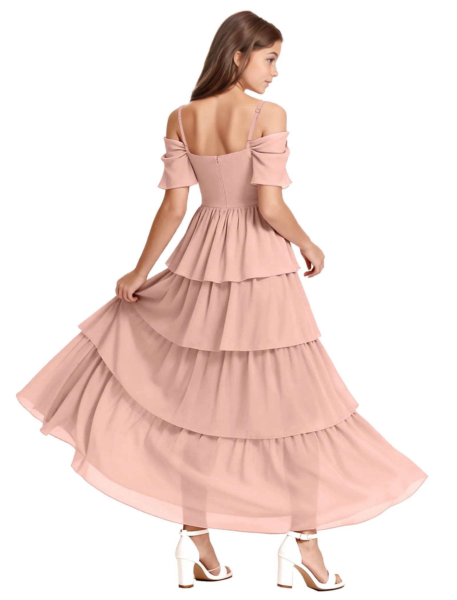 Layered Ruffle Junior Bridesmaid Dress