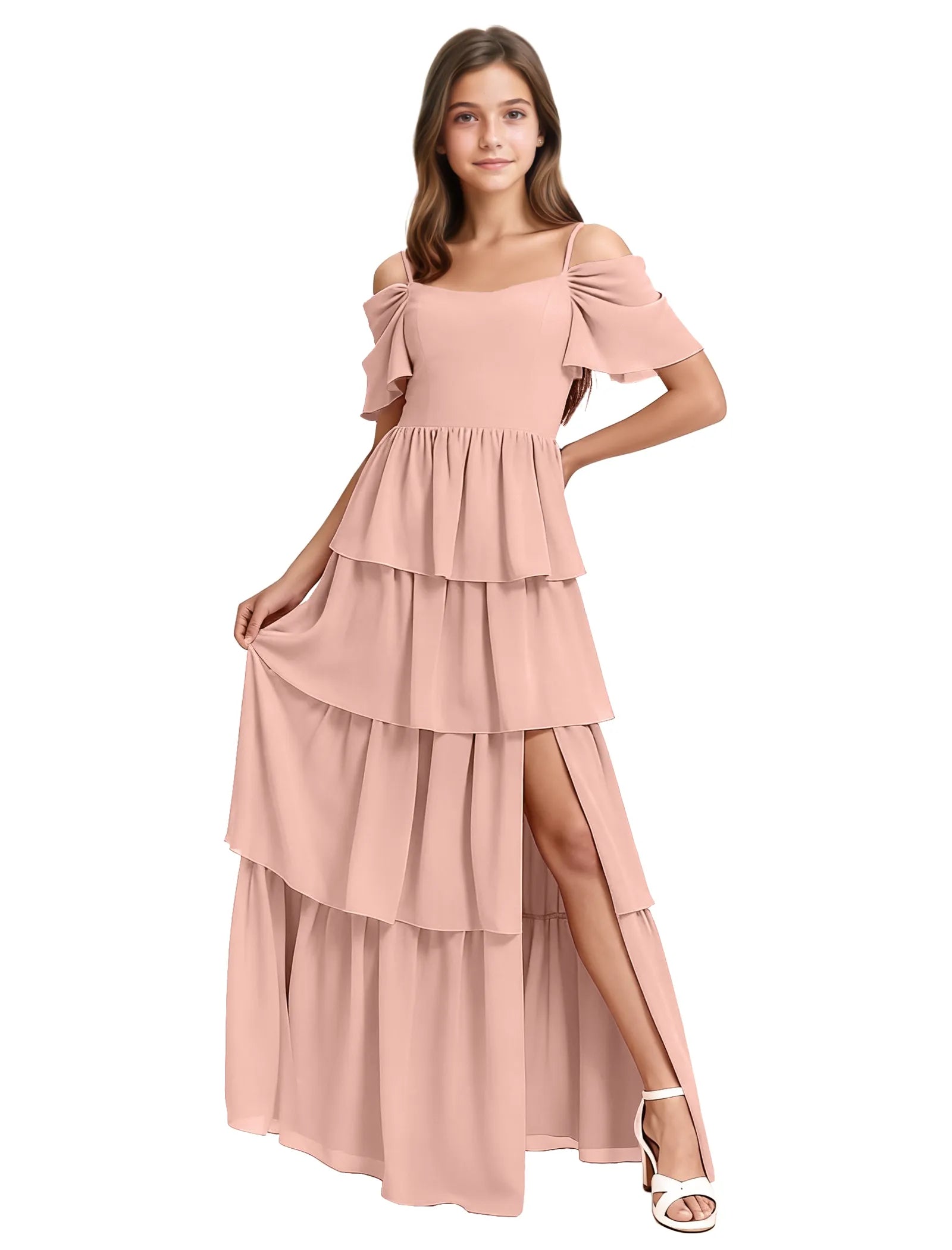 Layered Ruffle Junior Bridesmaid Dress