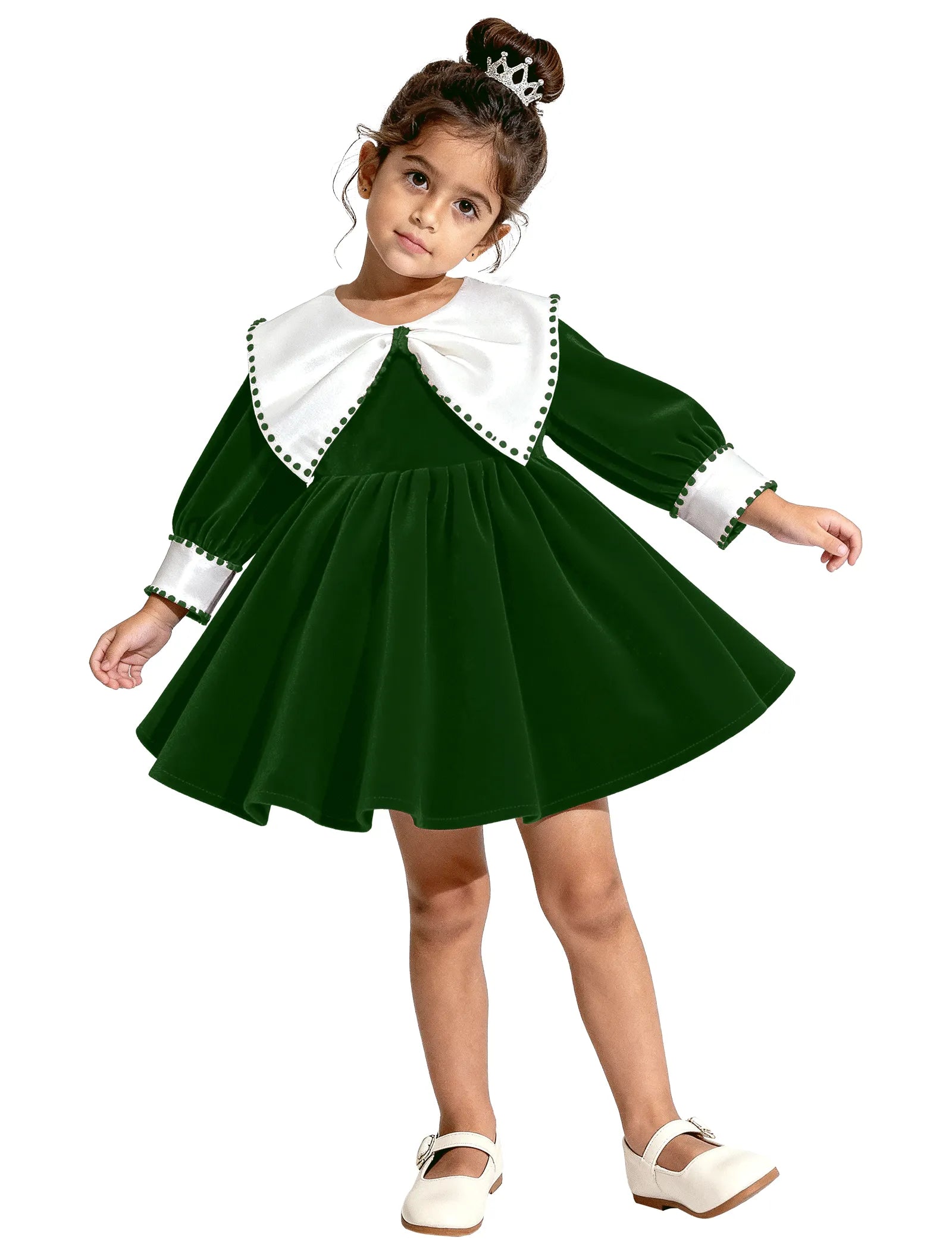 Velvet Princess Bow Dress for Girls