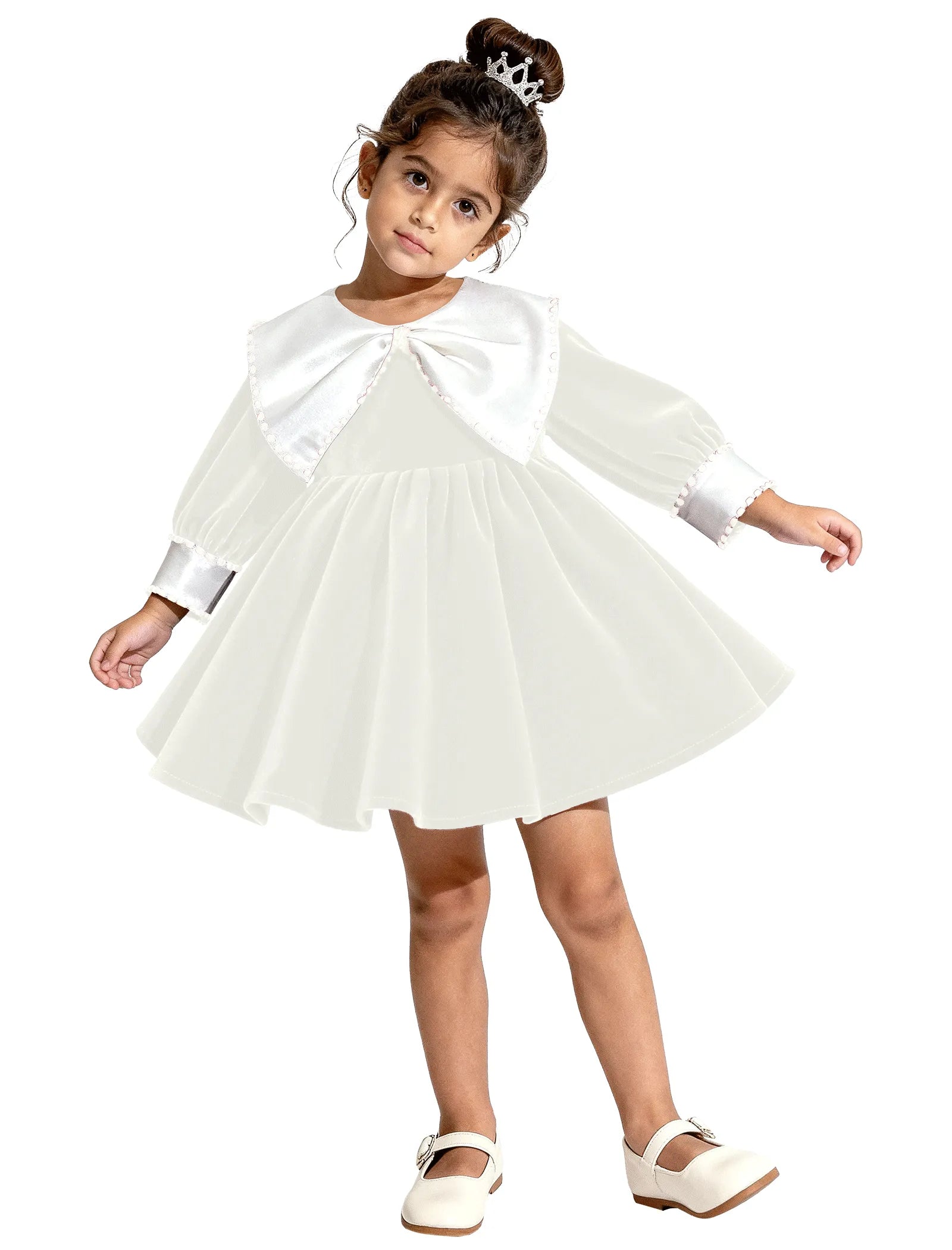Velvet Princess Bow Dress for Girls