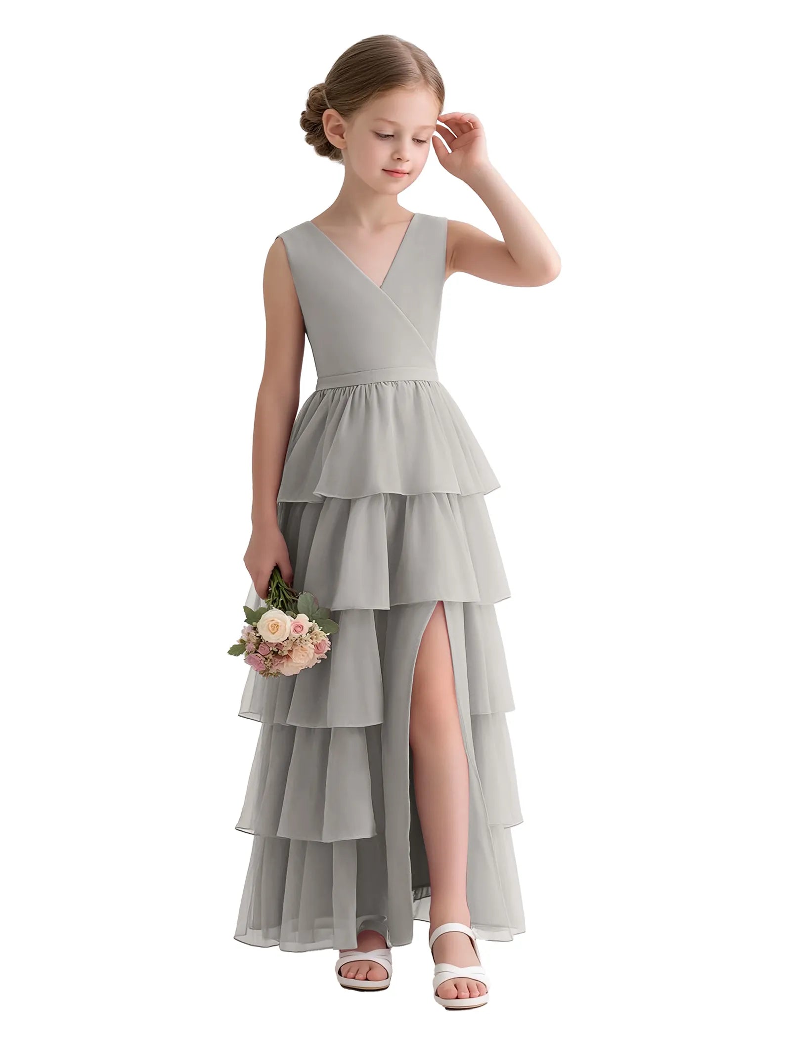 Vestido de princesa sin mangas de encaje