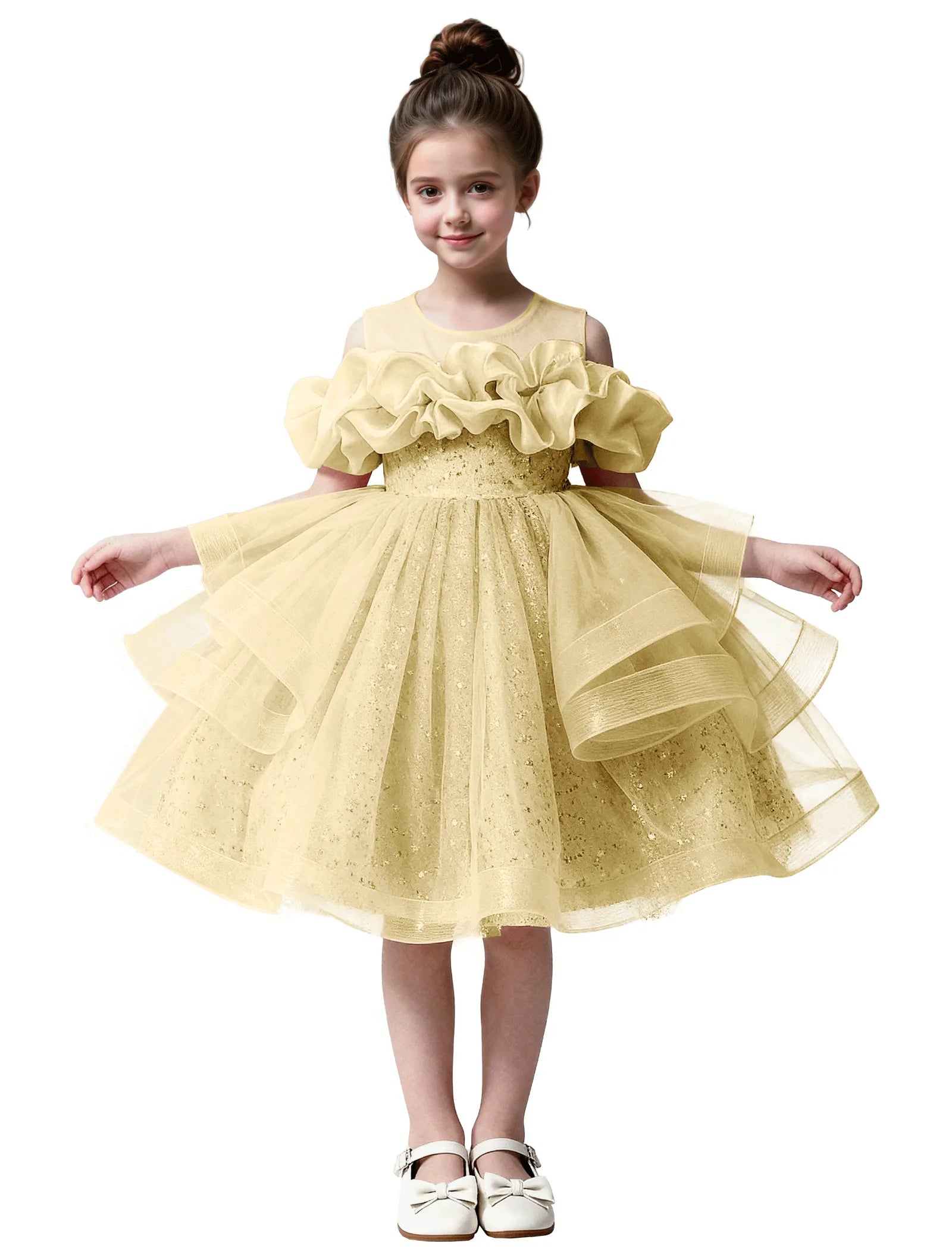 Sparkle Tulle Ruffle Flower Girl Dress