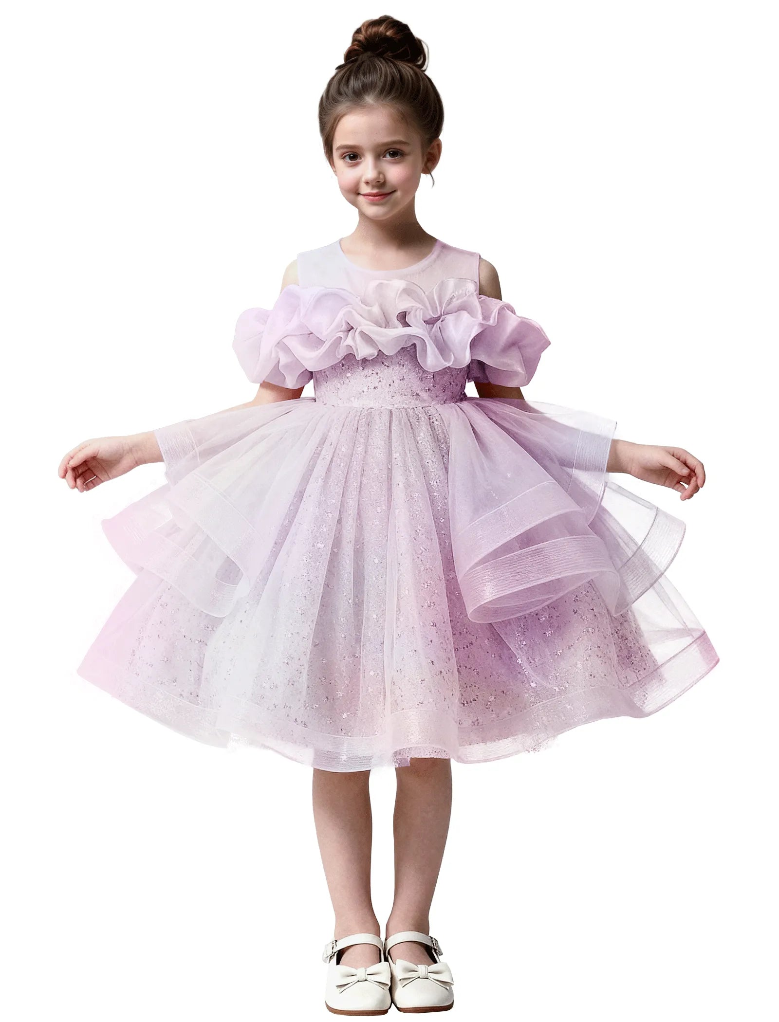 Sparkle Tulle Ruffle Flower Girl Dress