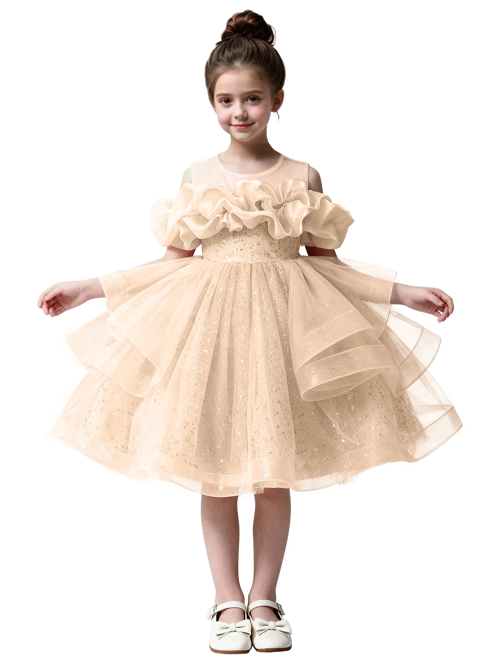 Sparkle Tulle Ruffle Flower Girl Dress