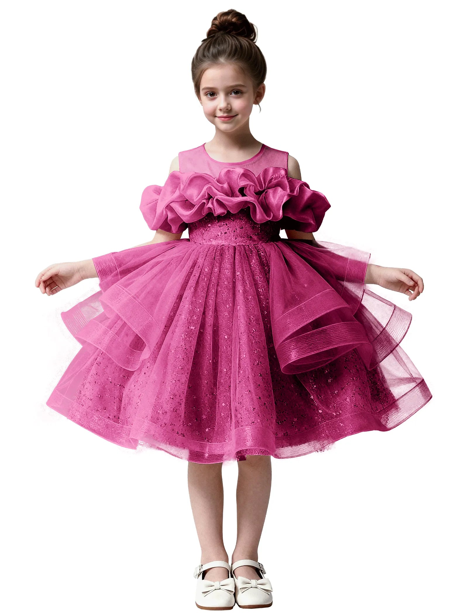 Sparkle Tulle Ruffle Flower Girl Dress