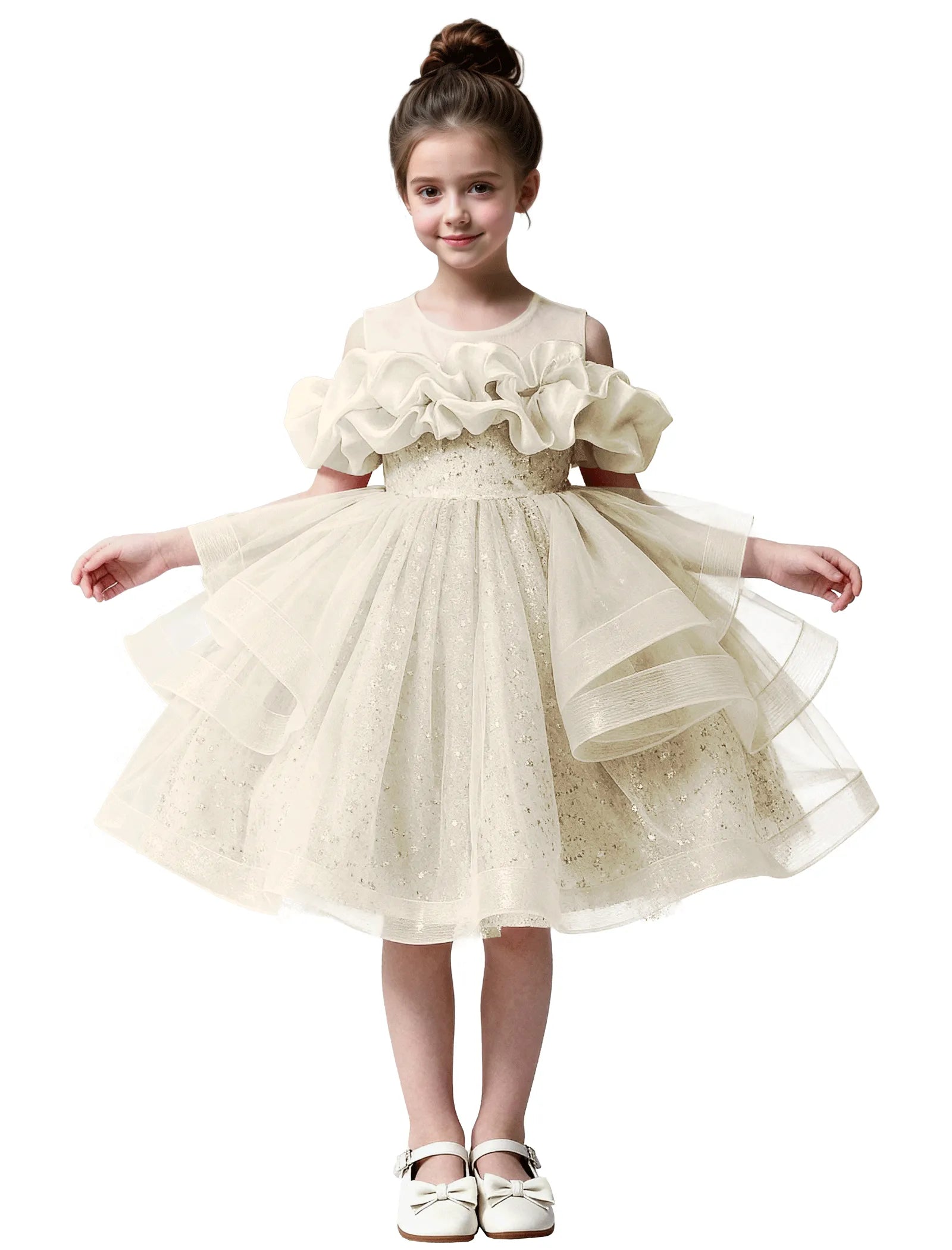 Sparkle Tulle Ruffle Flower Girl Dress