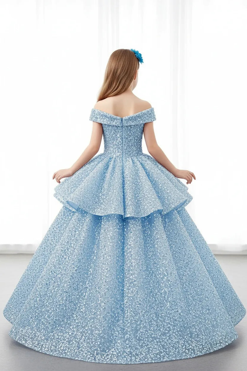 Sparkle Tiered Ball Gown for Girls