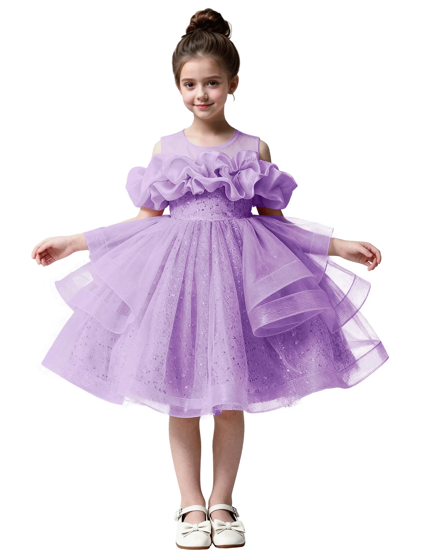 Sparkle Tulle Ruffle Flower Girl Dress