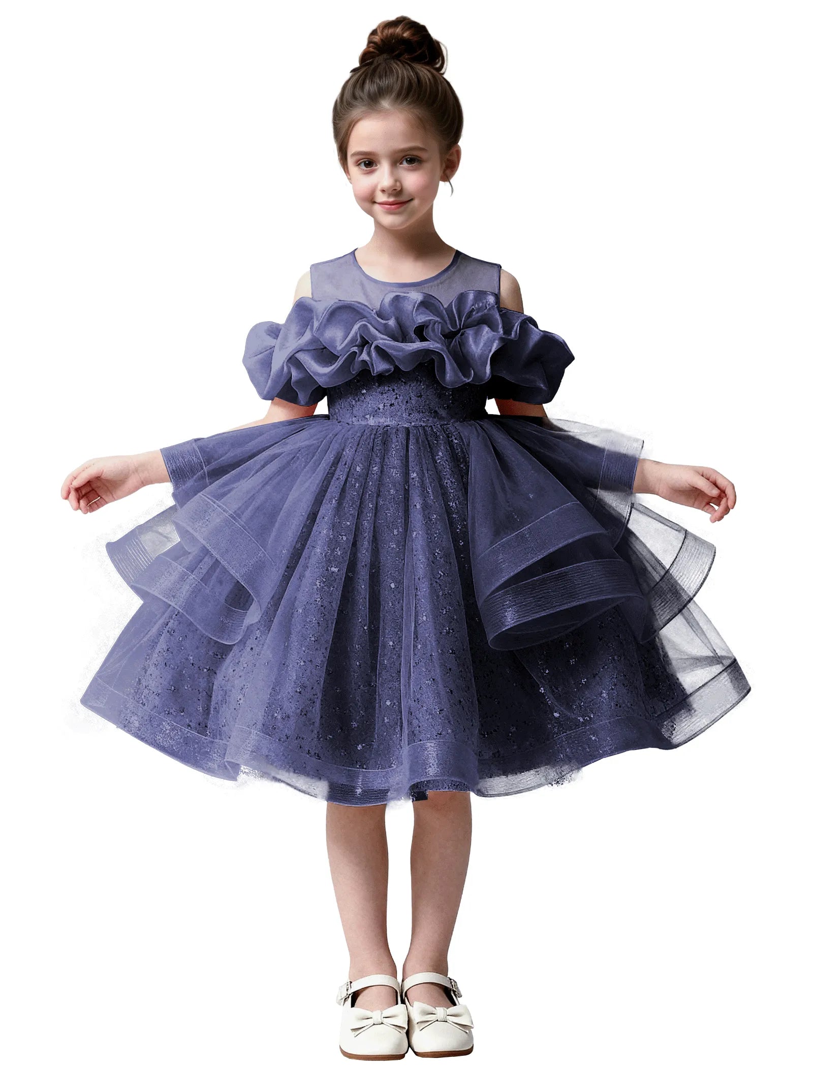 Sparkle Tulle Ruffle Flower Girl Dress