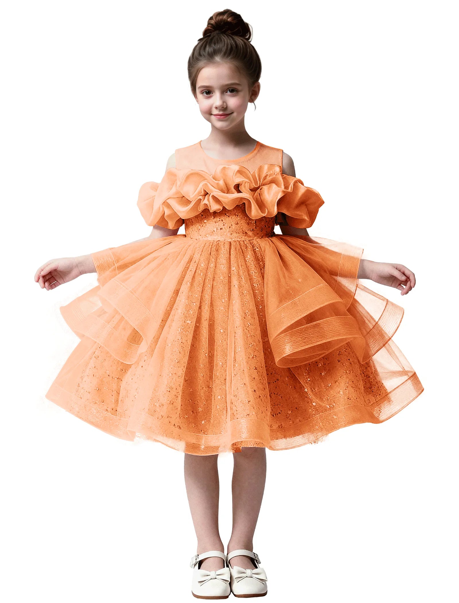 Sparkle Tulle Ruffle Flower Girl Dress