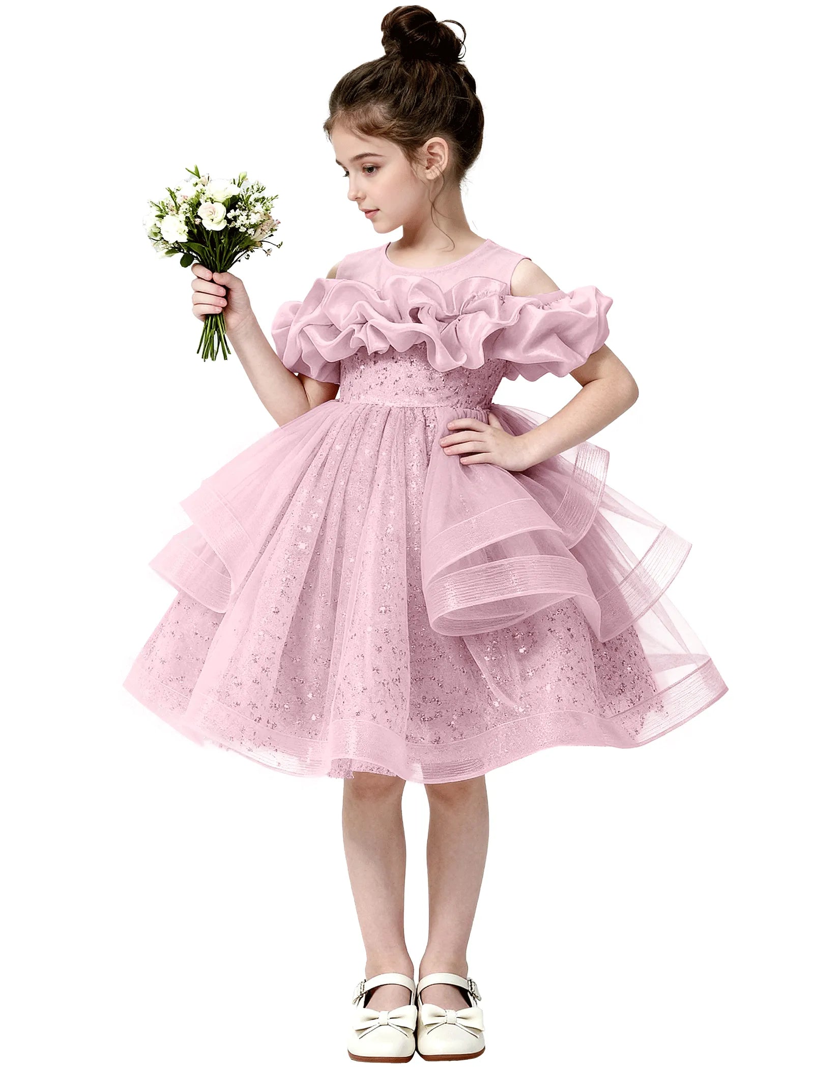 Sparkle Tulle Ruffle Flower Girl Dress