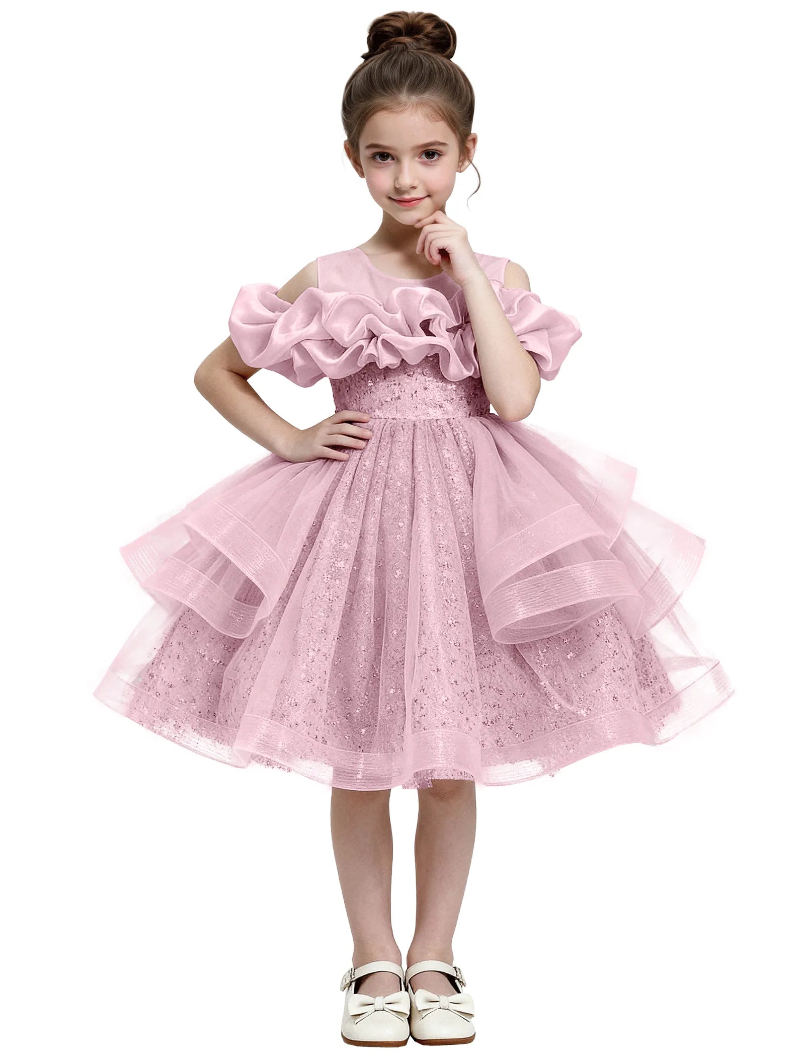 Sparkle Tulle Ruffle Flower Girl Dress