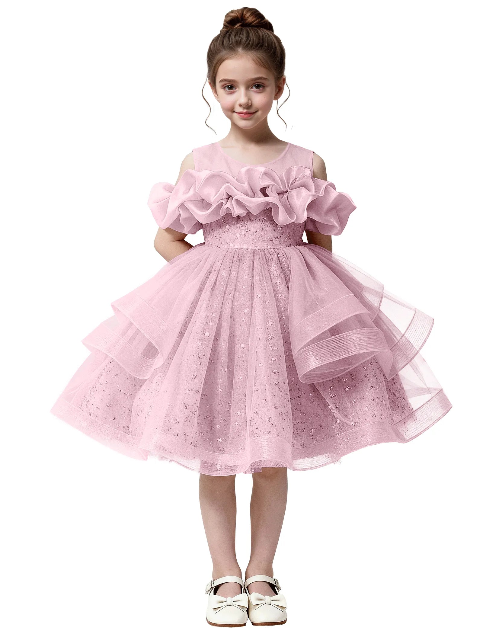 Sparkle Tulle Ruffle Flower Girl Dress