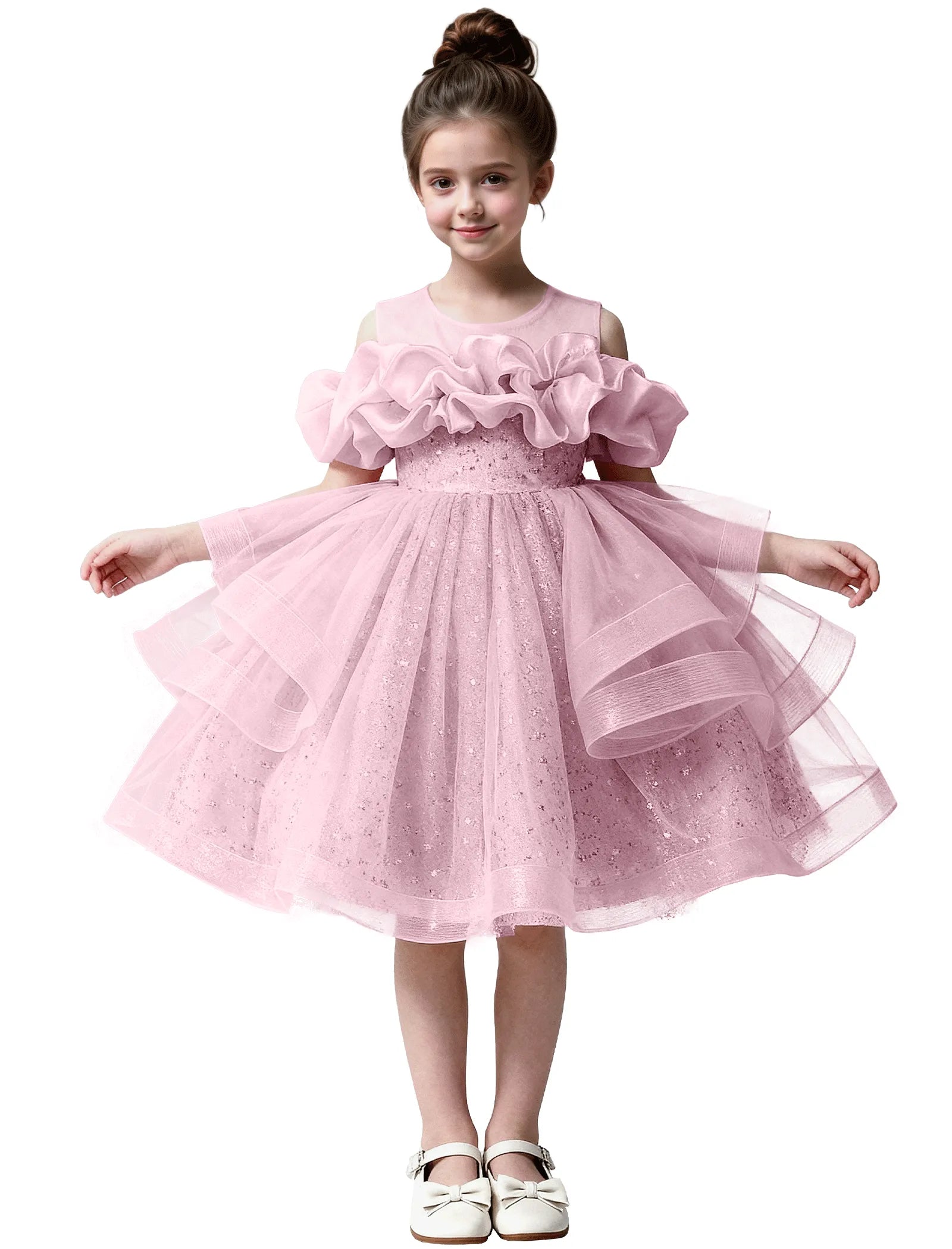 Sparkle Tulle Ruffle Flower Girl Dress