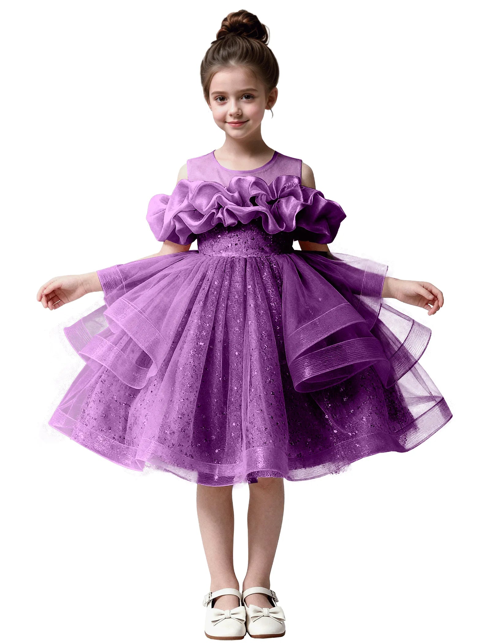 Sparkle Tulle Ruffle Flower Girl Dress