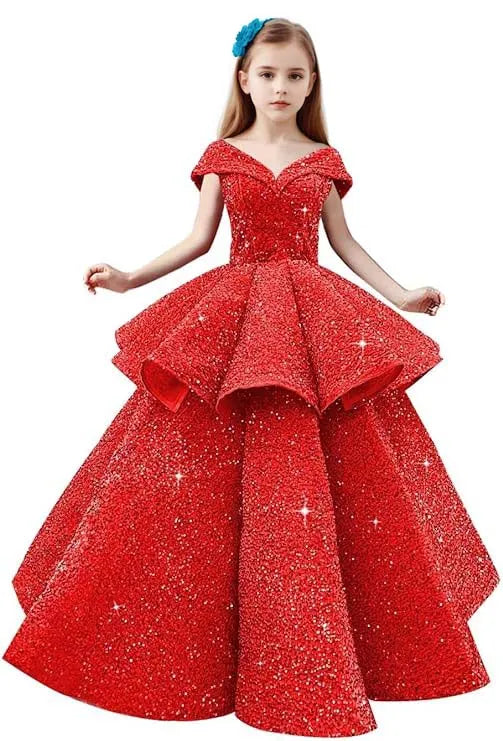 Sparkle Tiered Ball Gown for Girls