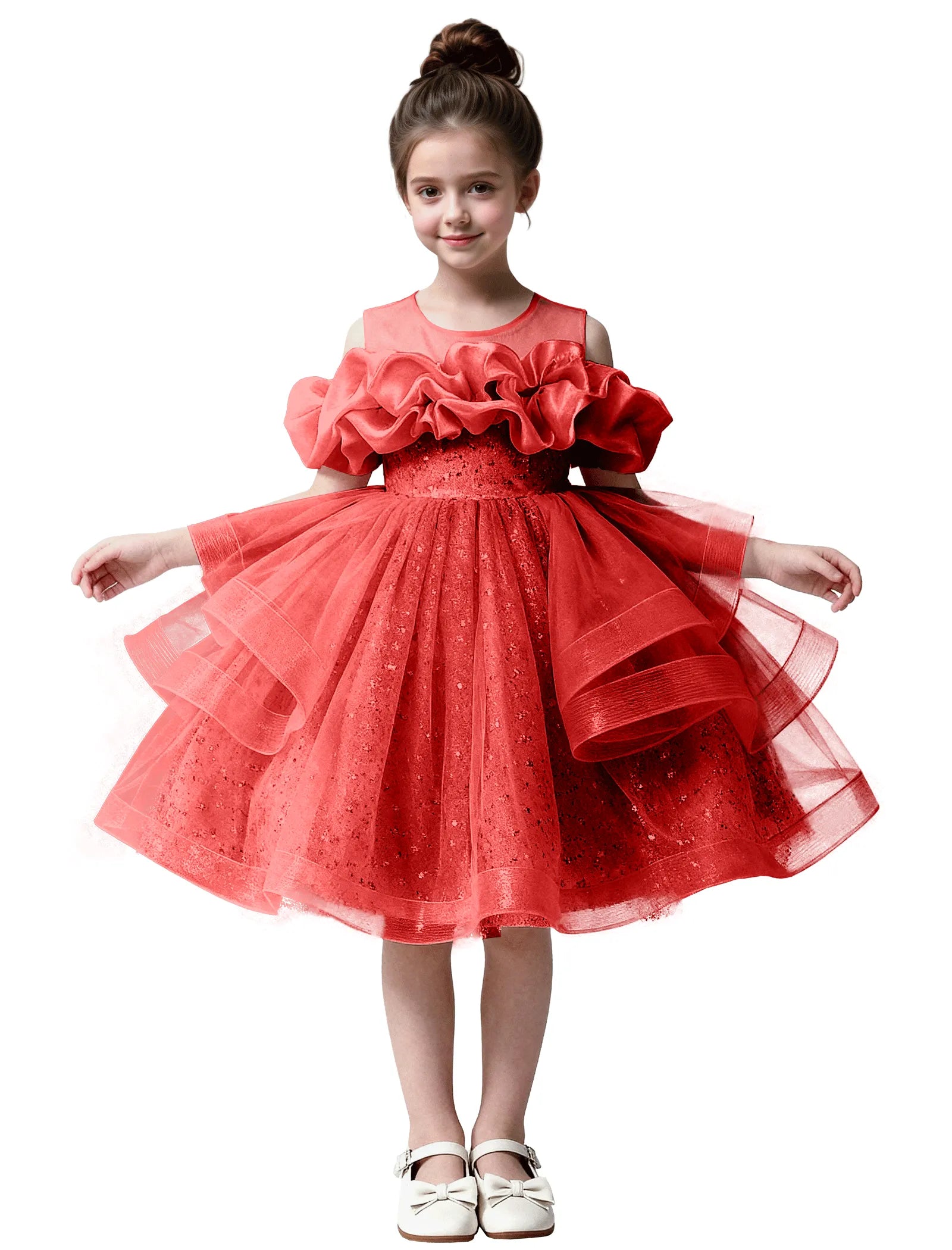 Sparkle Tulle Ruffle Flower Girl Dress
