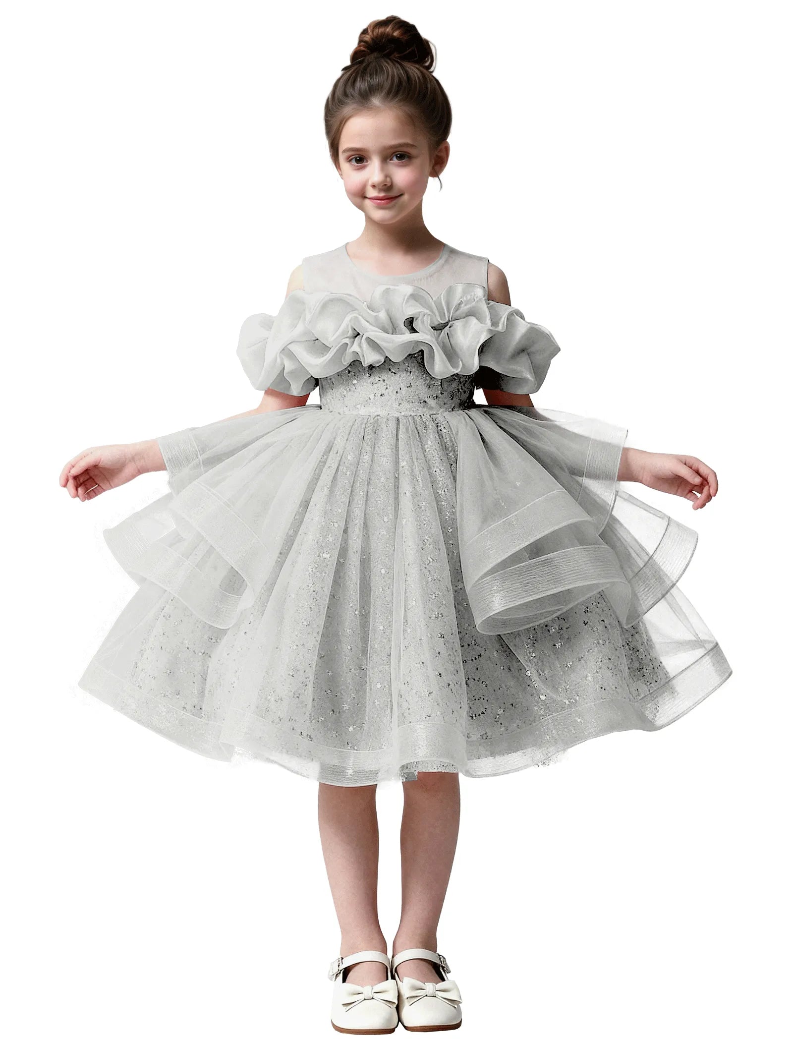 Sparkle Tulle Ruffle Flower Girl Dress