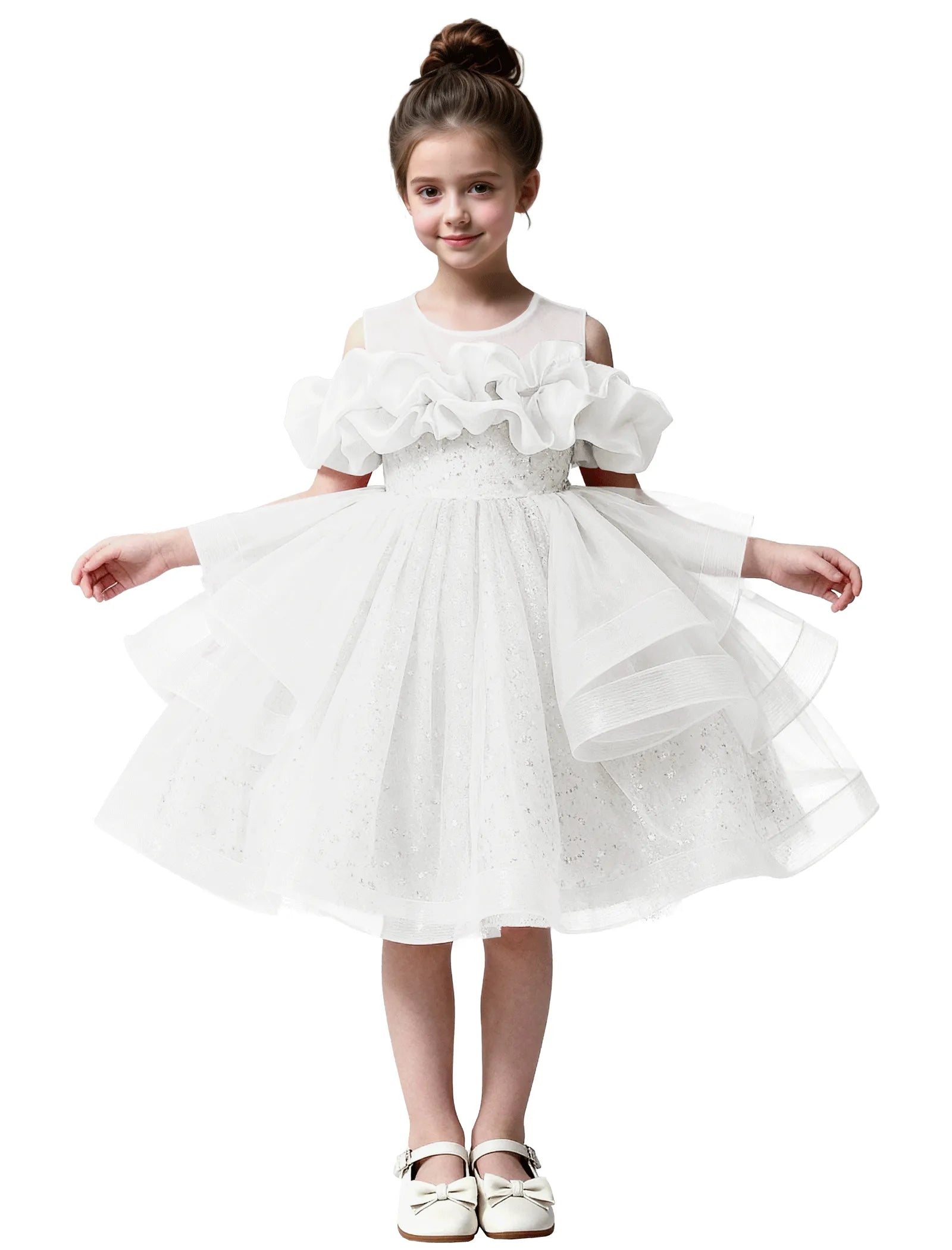 Sparkle Tulle Ruffle Flower Girl Dress