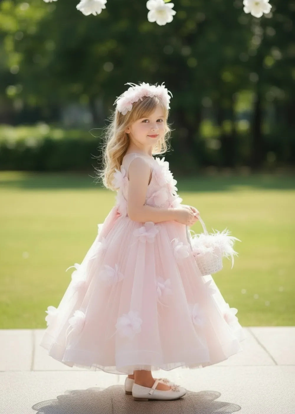 Vestido de princesa sin mangas de encaje