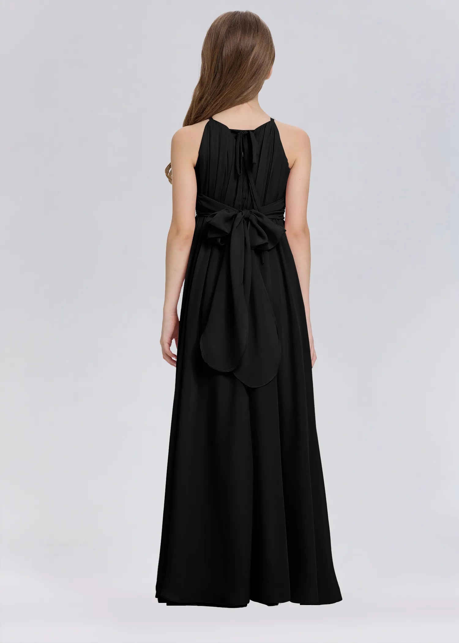Stylish A-Line Halter Chiffon Flower Girl Dress-Neutral
