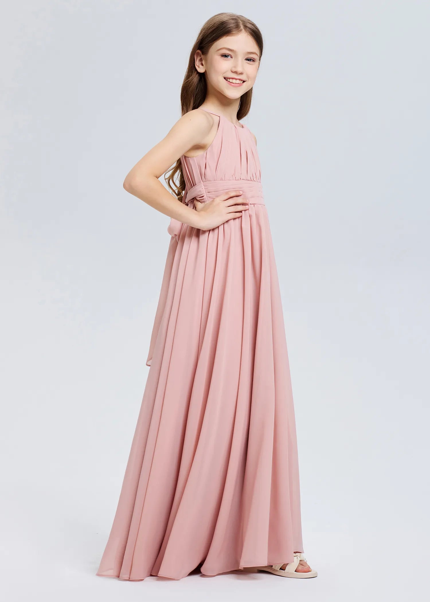 Stylish A-Line Halter Chiffon Flower Girl Dress