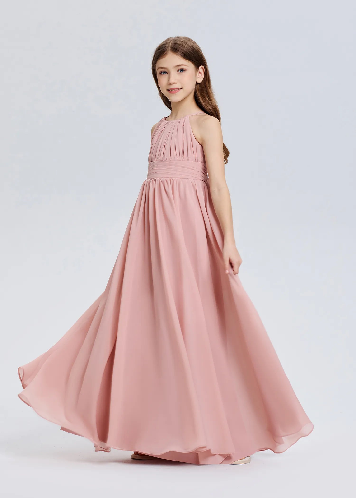 Stylish A-Line Halter Chiffon Flower Girl Dress