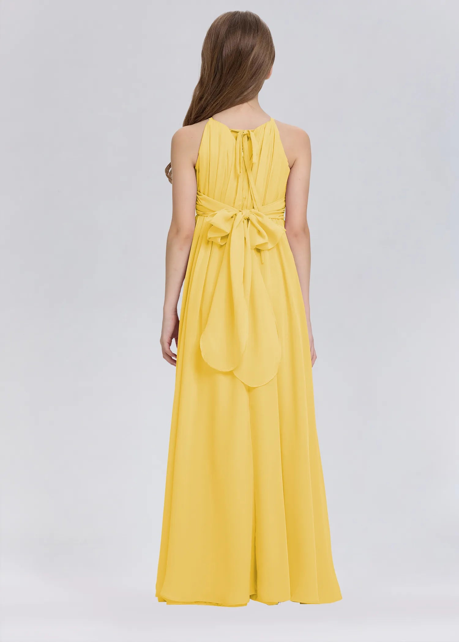 Stylish A-Line Halter Chiffon Flower Girl Dress-Orange