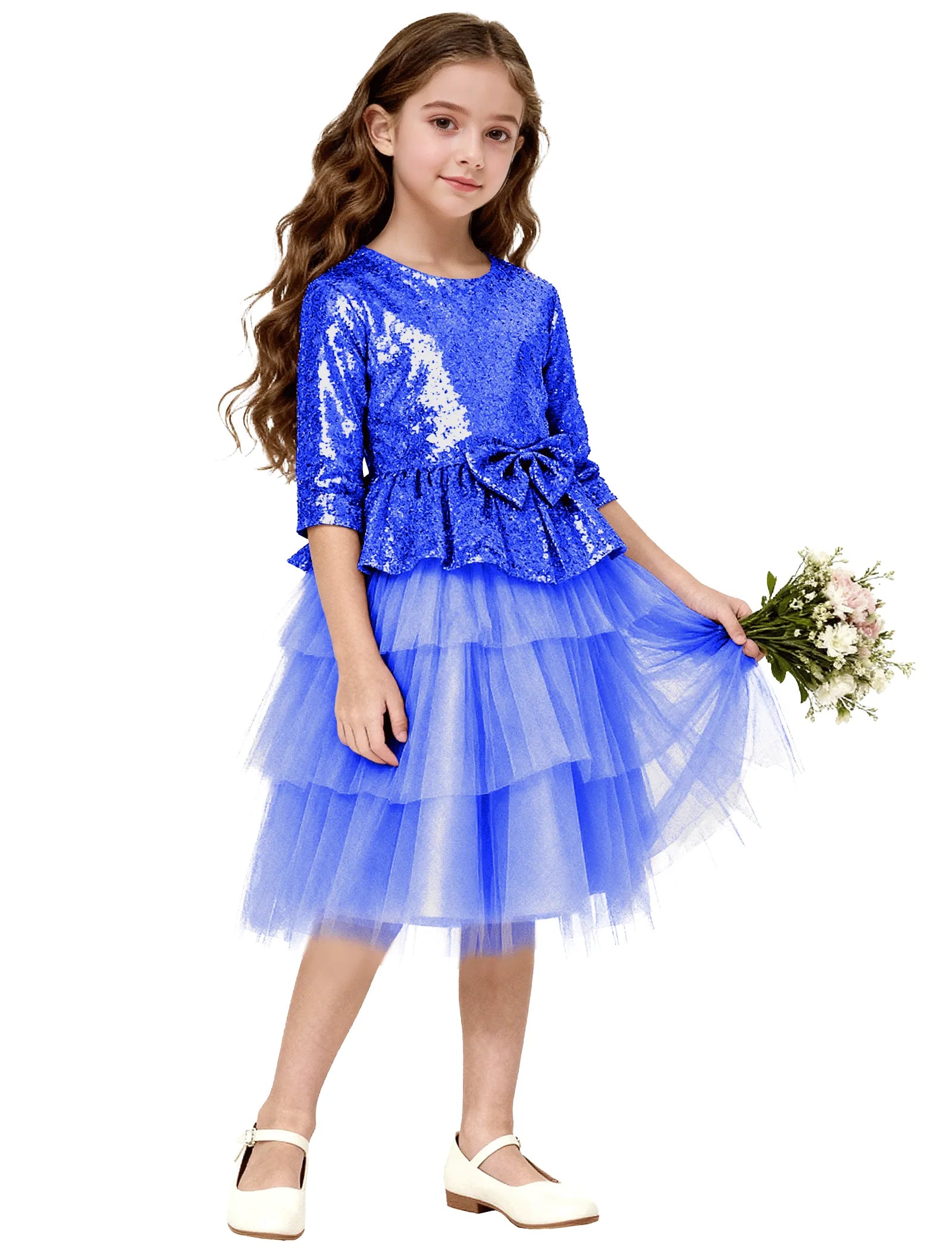 Tiered Tulle Glitter Birthday Dress for Girls