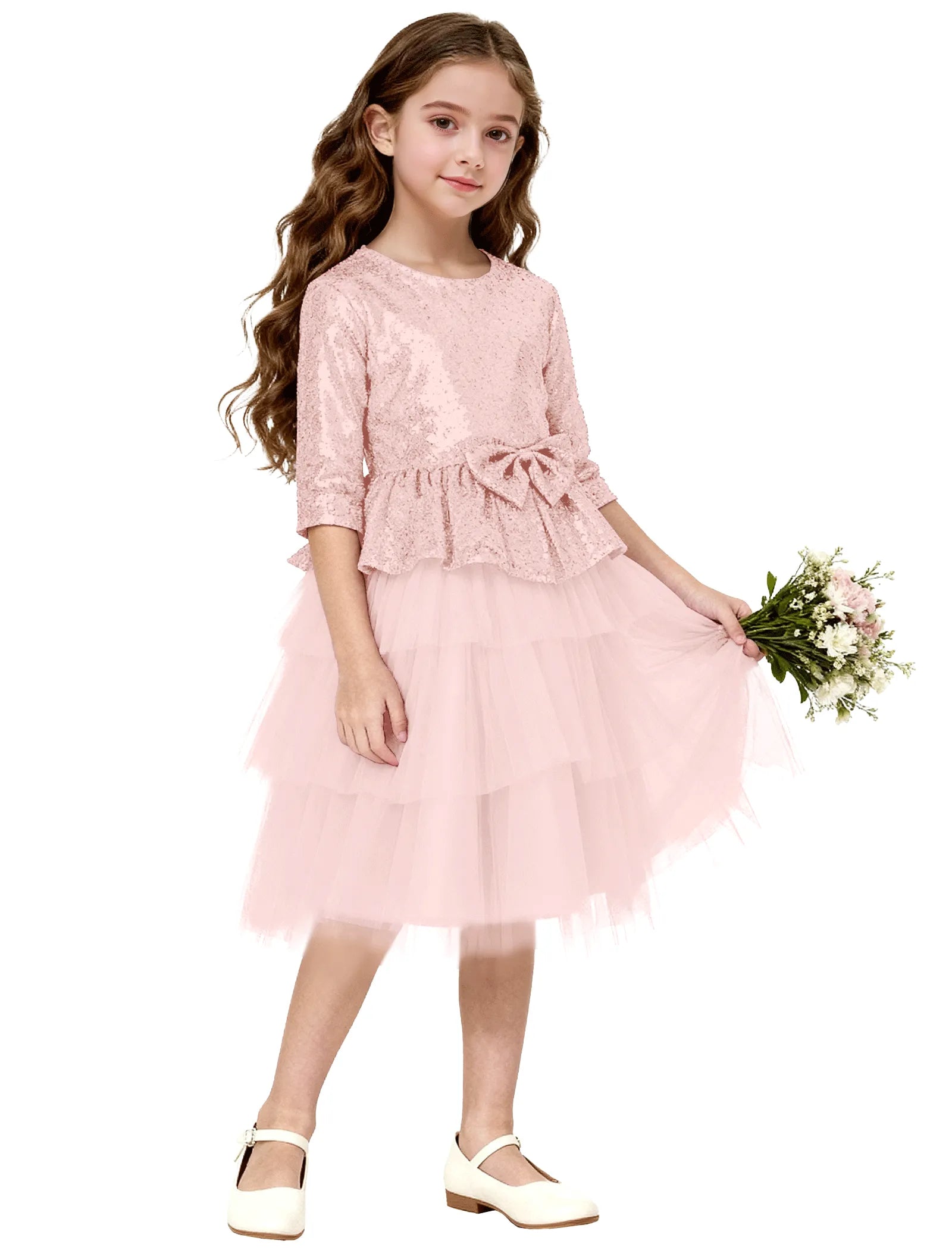 Tiered Tulle Glitter Birthday Dress for Girls