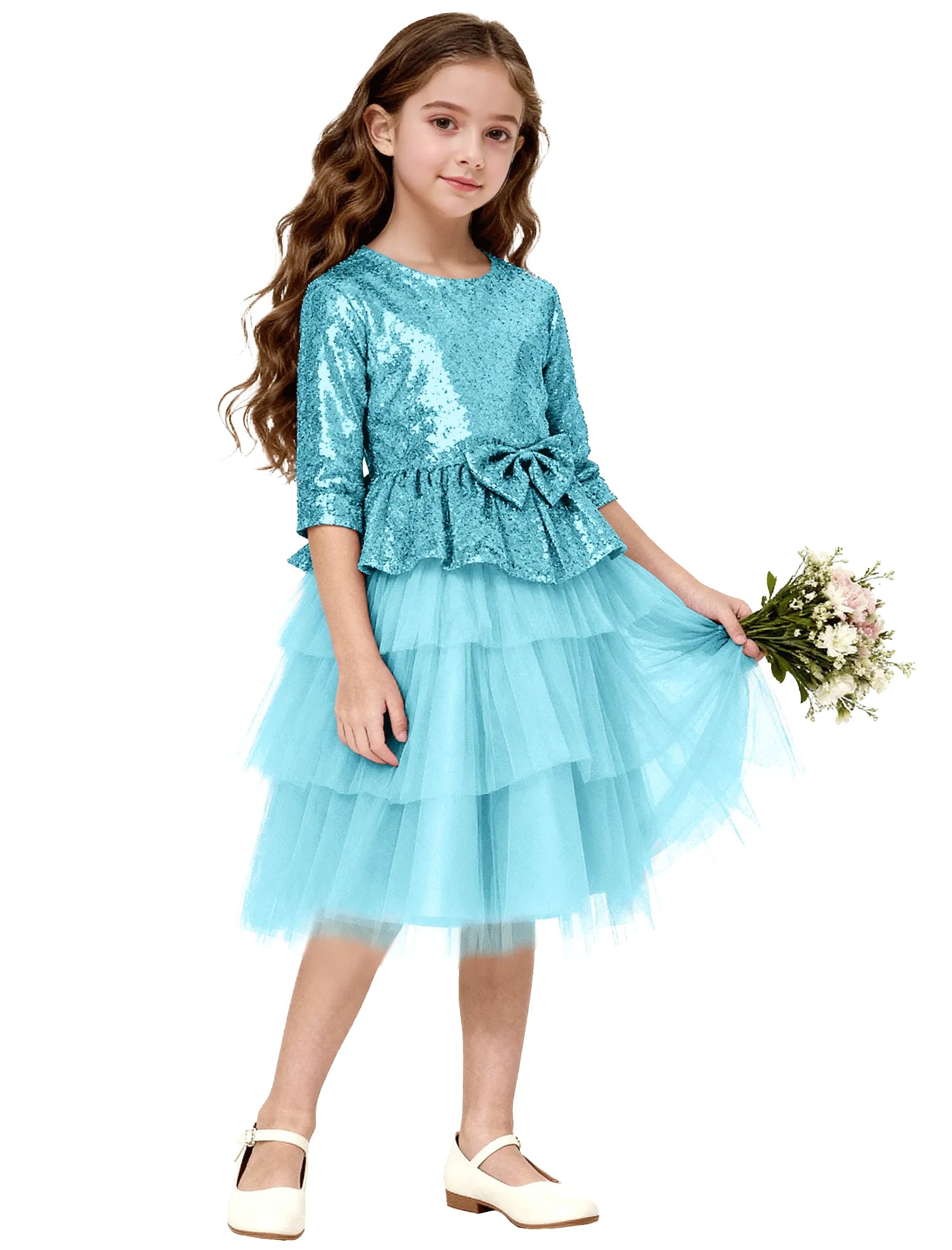 Tiered Tulle Glitter Birthday Dress for Girls
