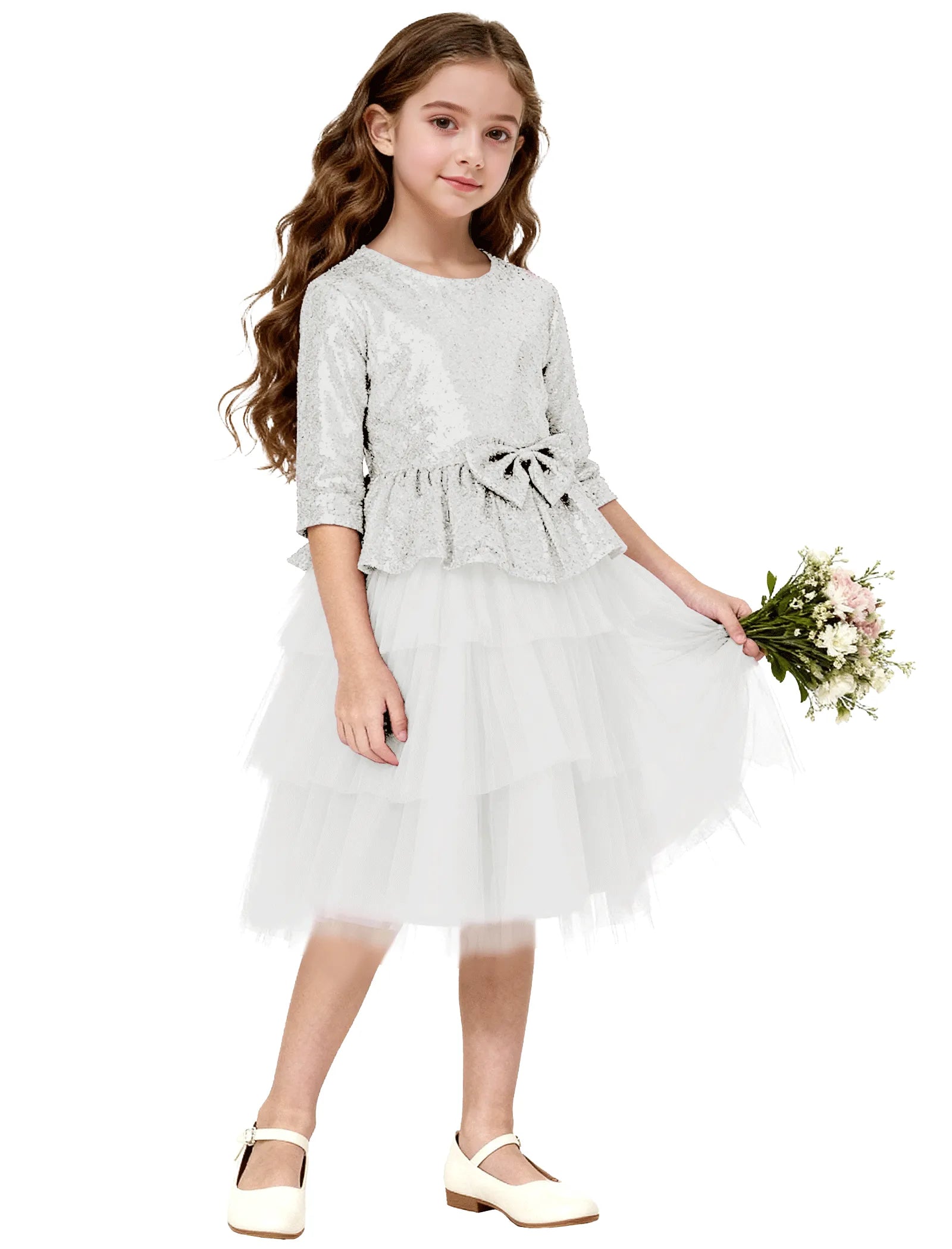 Tiered Tulle Glitter Birthday Dress for Girls