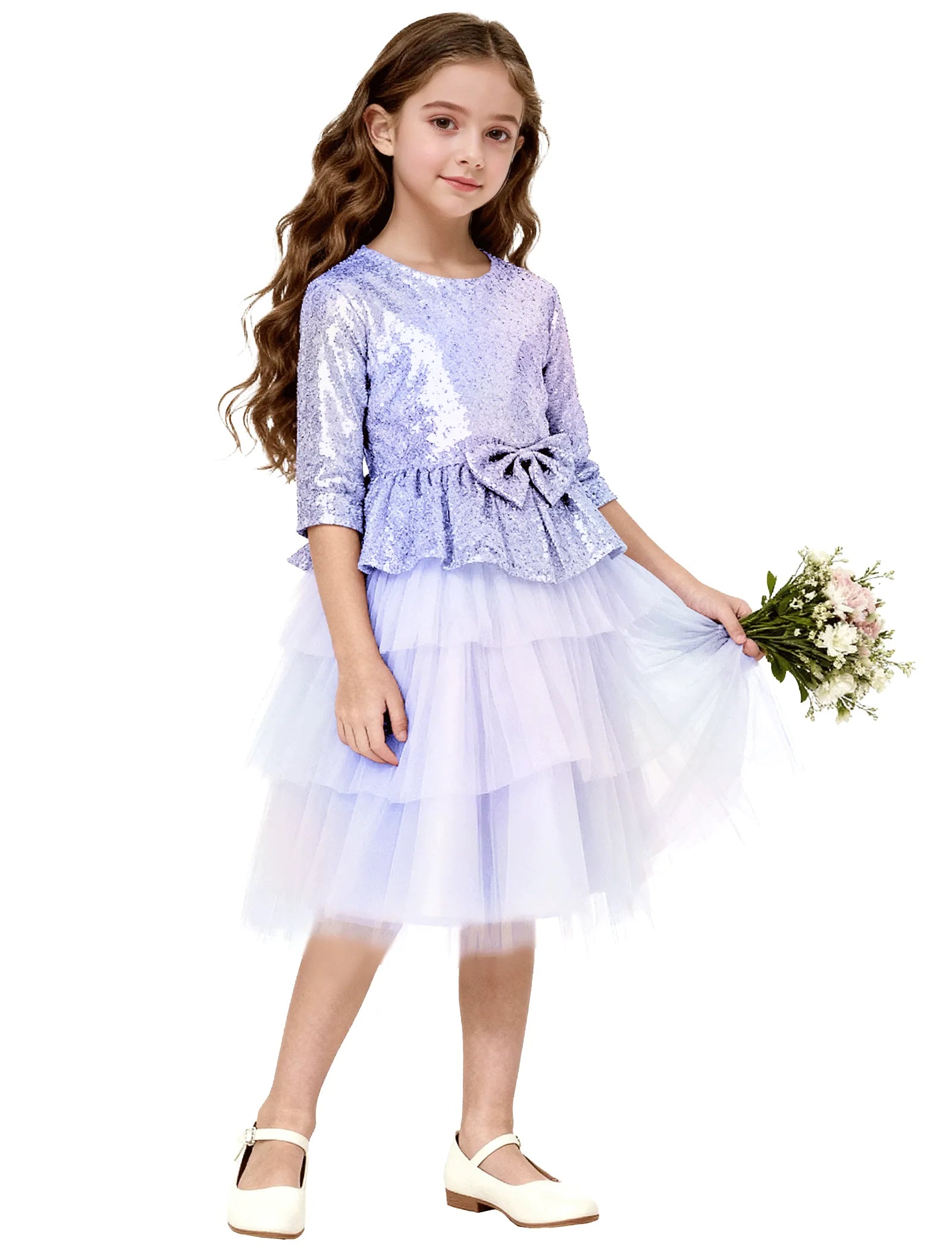 Tiered Tulle Glitter Birthday Dress for Girls
