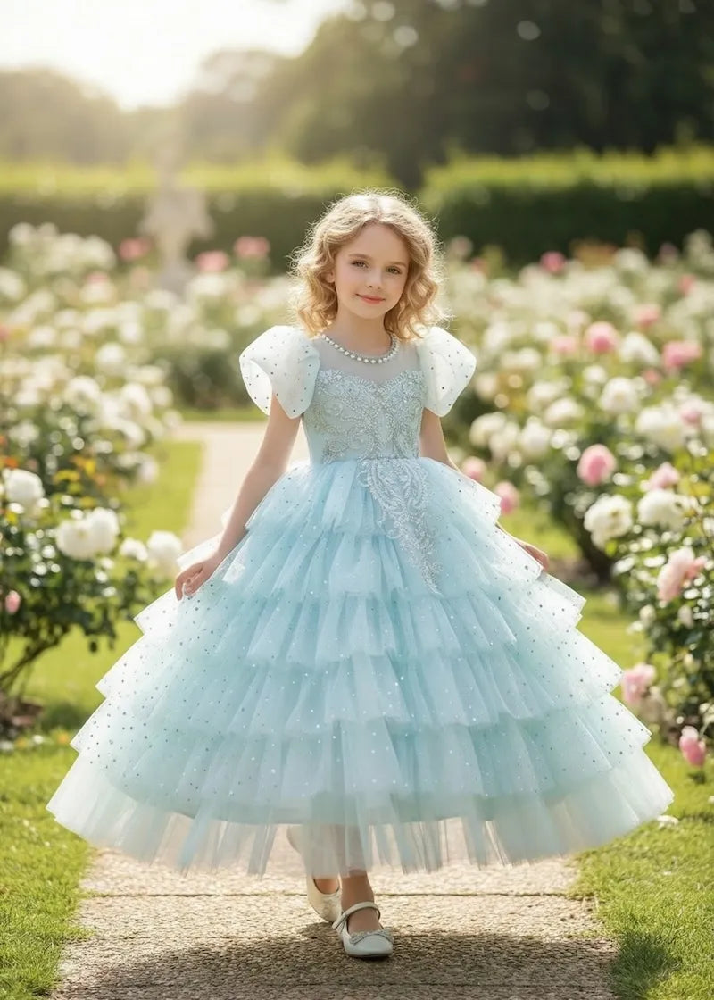 Starlit Bloom Fairy Ball Gown for Girls