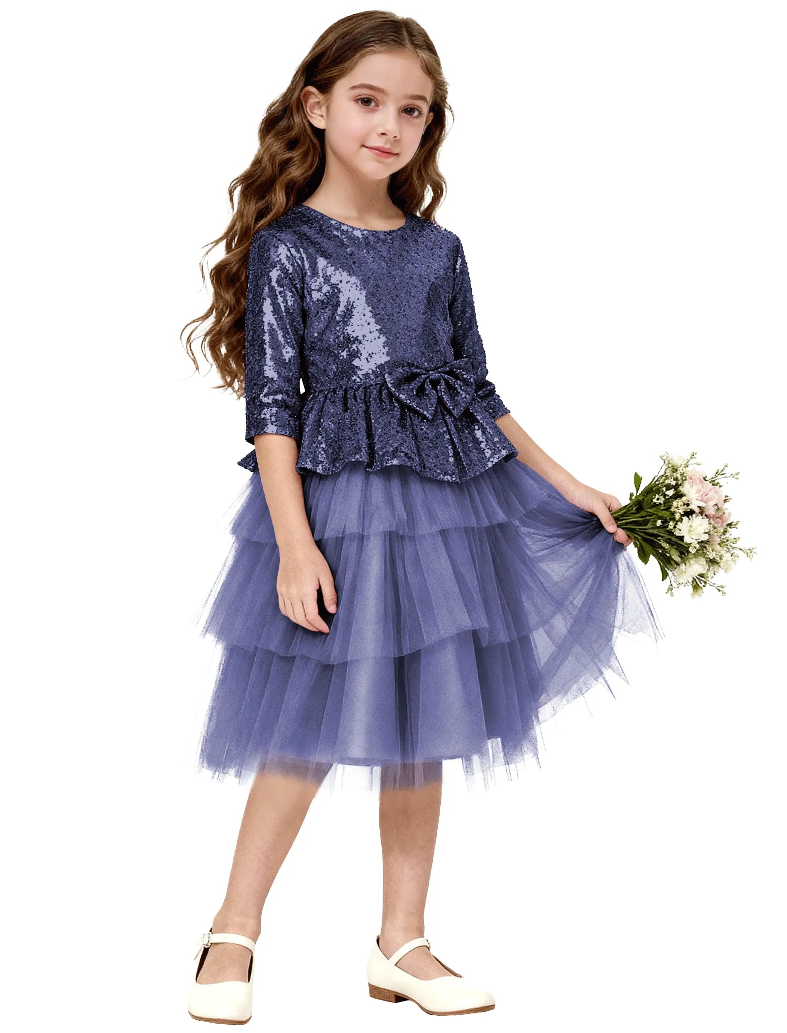 Tiered Tulle Glitter Birthday Dress for Girls