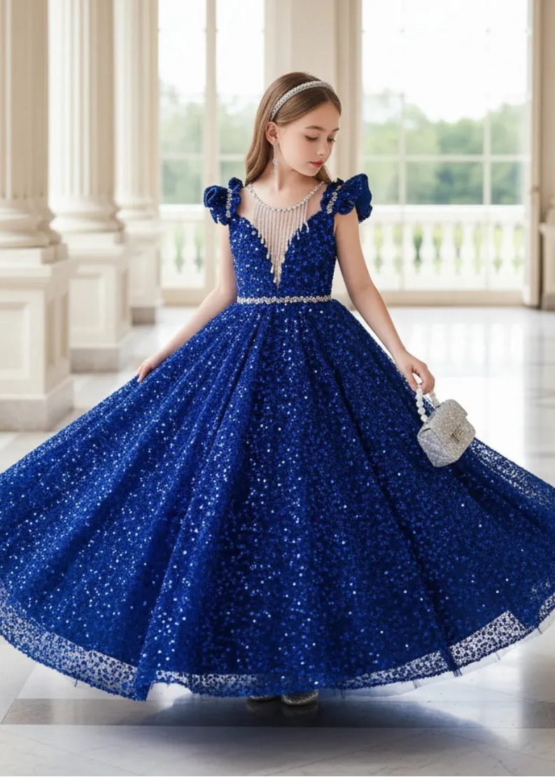 elegant flower dresses Elegant Full Gown special occasion dress for girls with Shimmer