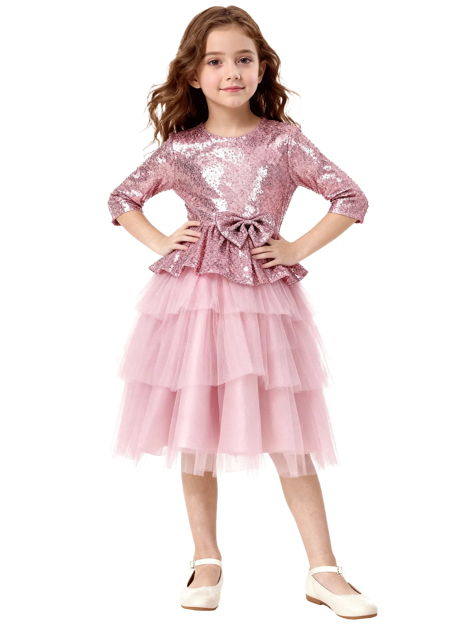 Tiered Tulle Glitter Birthday Dress for Girls