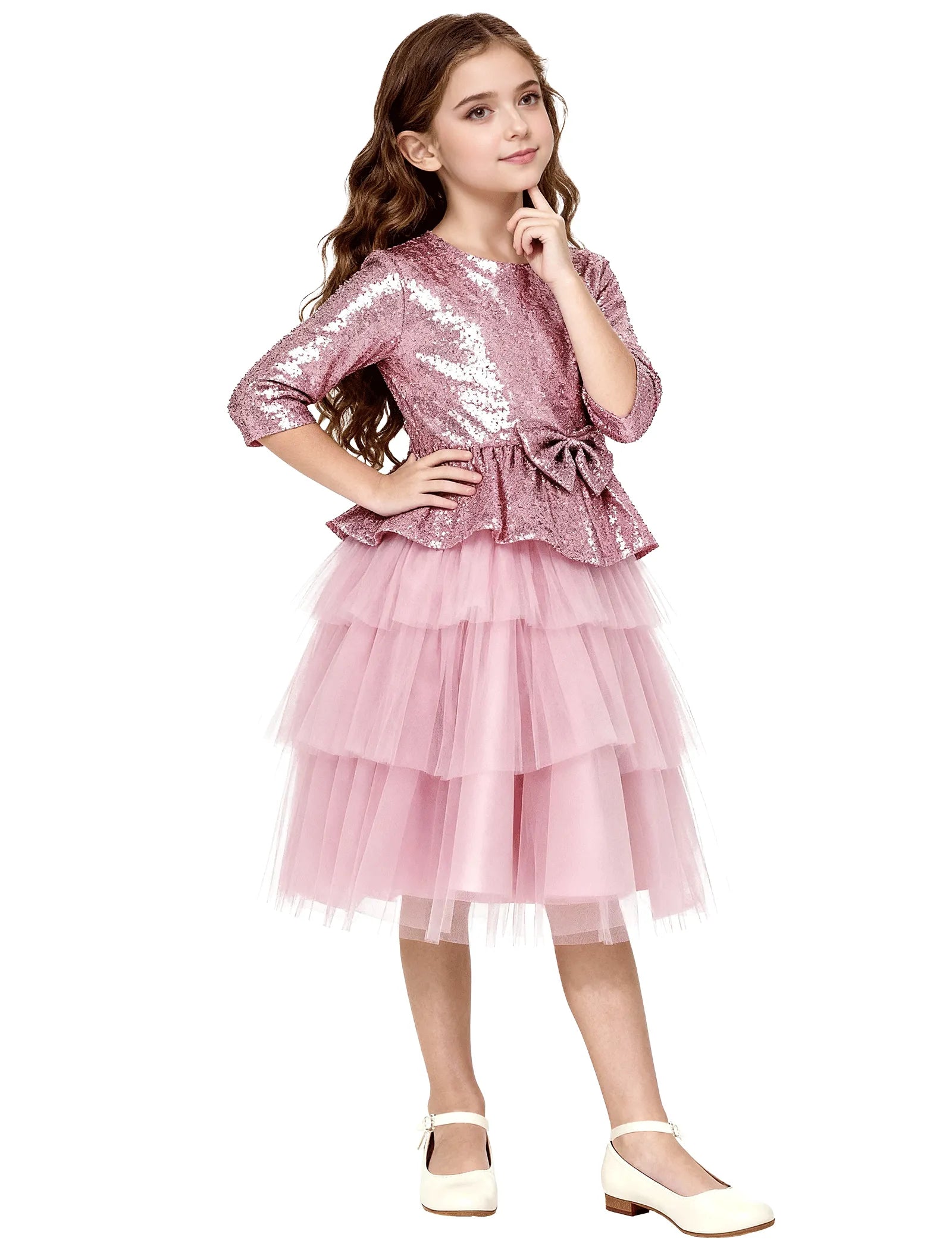 Tiered Tulle Glitter Birthday Dress for Girls