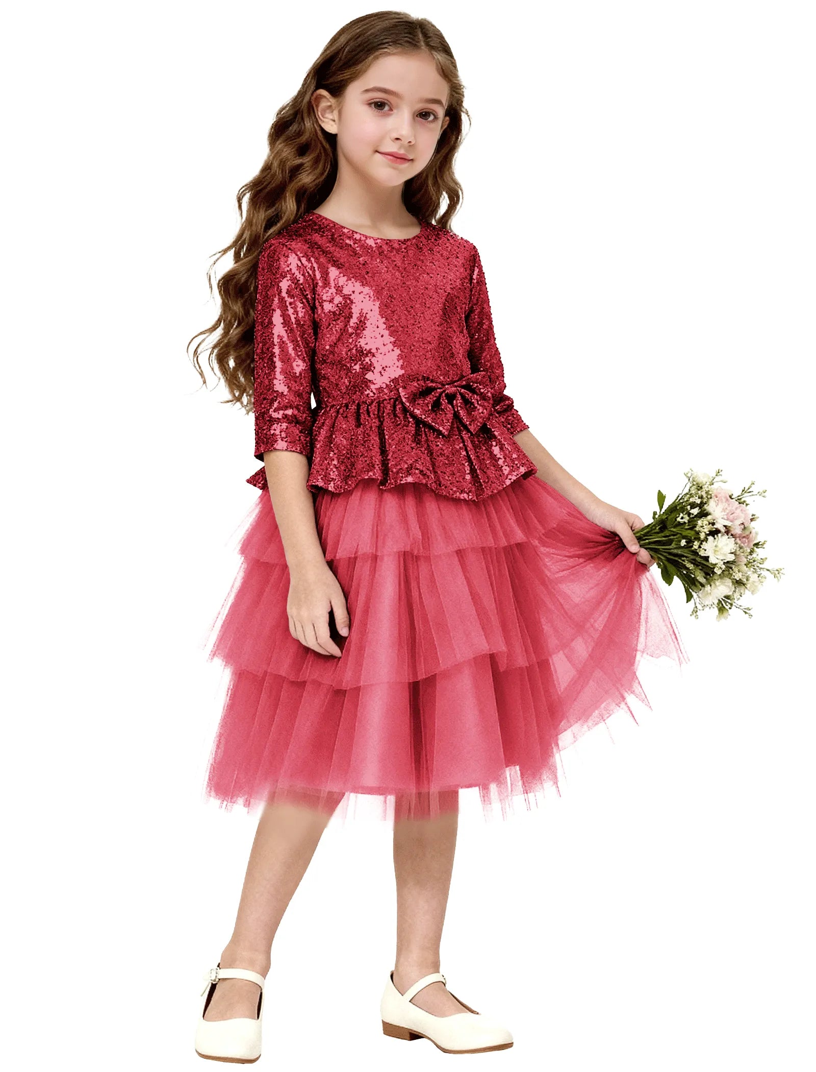 Tiered Tulle Glitter Birthday Dress for Girls