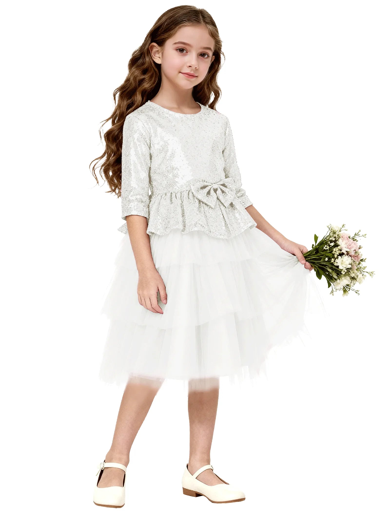 Tiered Tulle Glitter Birthday Dress for Girls