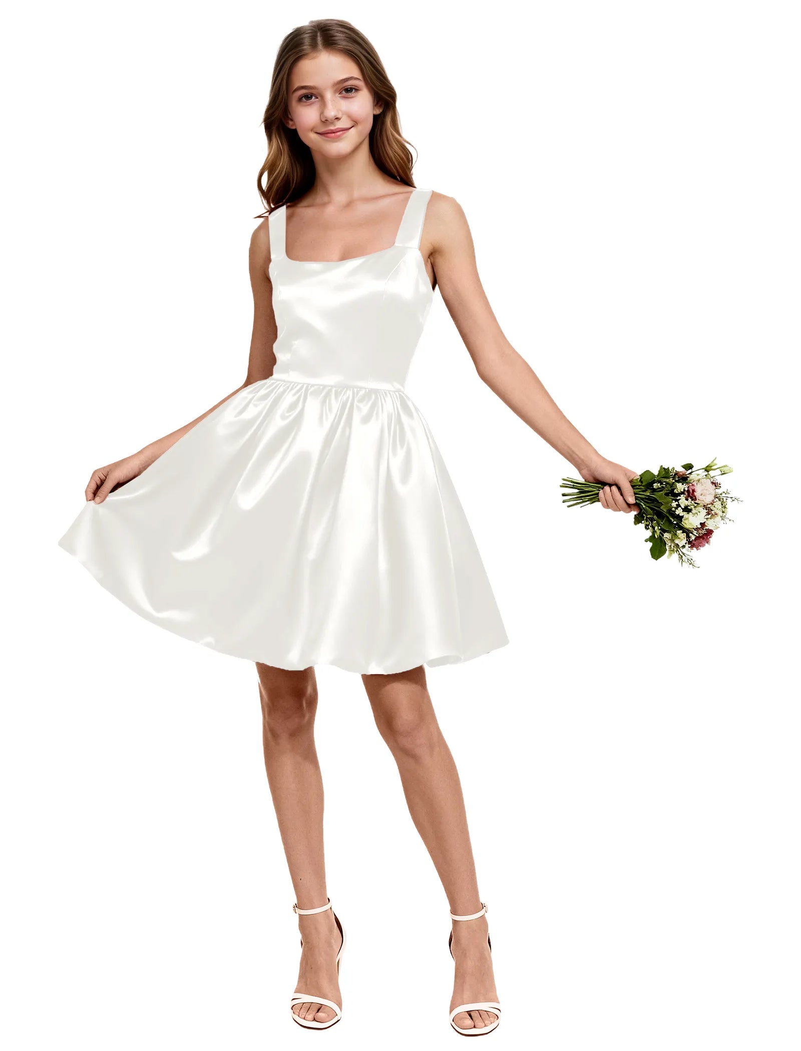 Vestido de princesa sin mangas de encaje