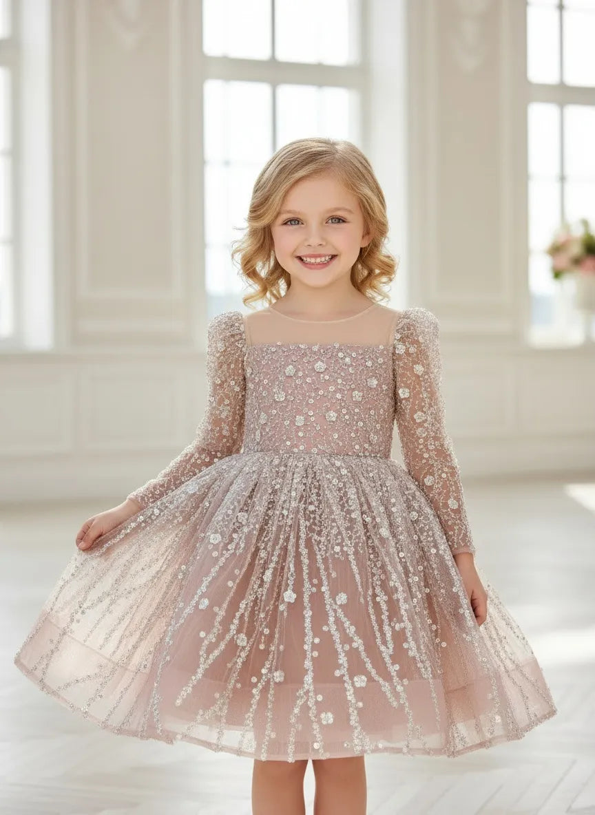 Elegant Bow Back Formal Girl Dress