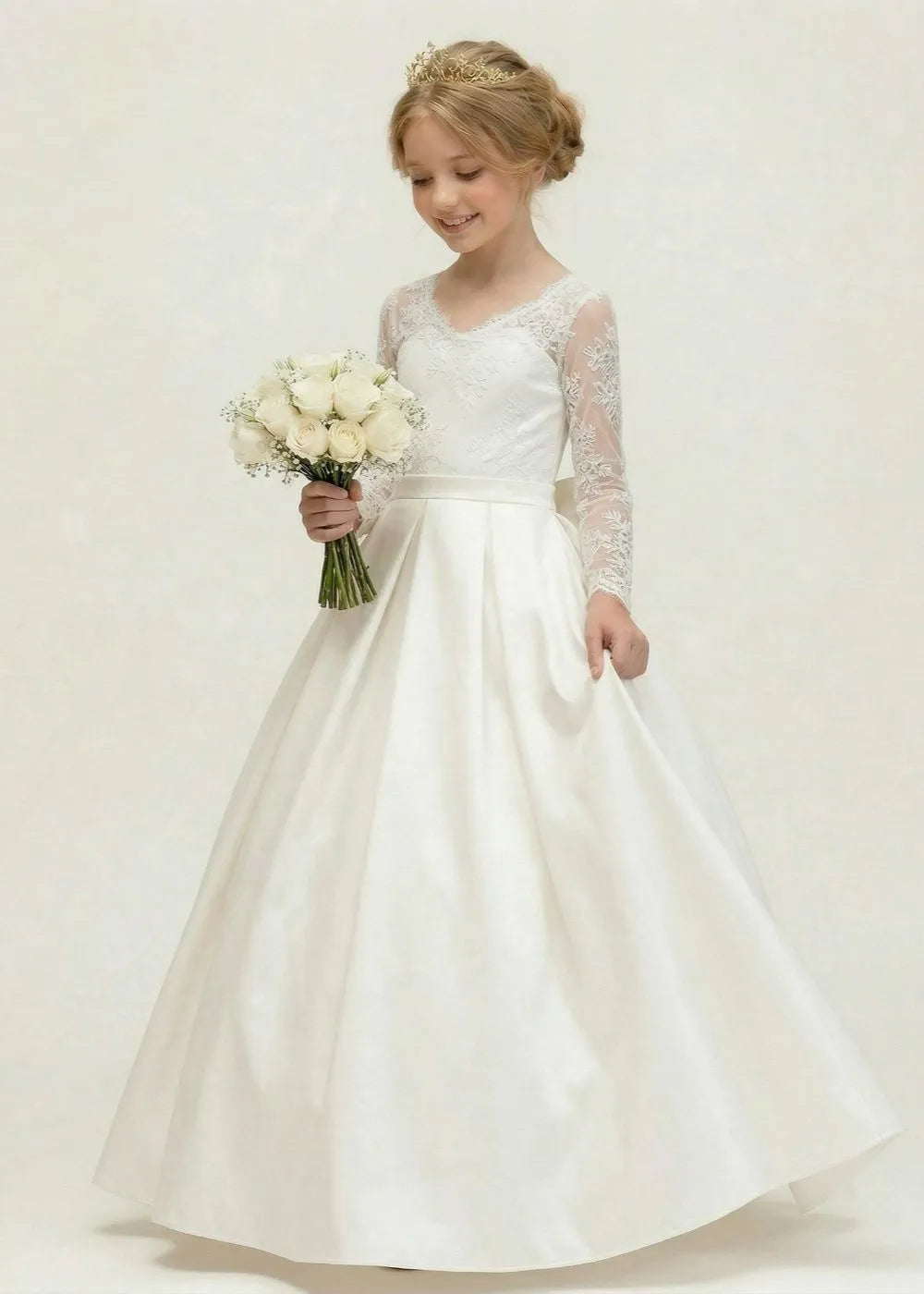 Vestido de princesa sin mangas de encaje