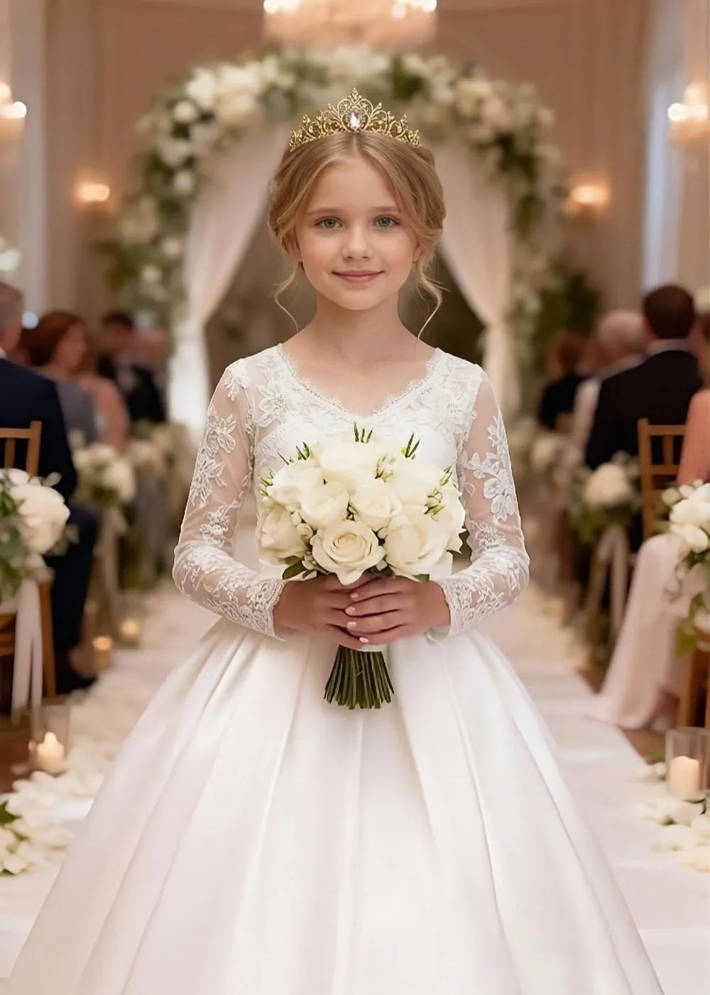 Vestido de princesa sin mangas de encaje