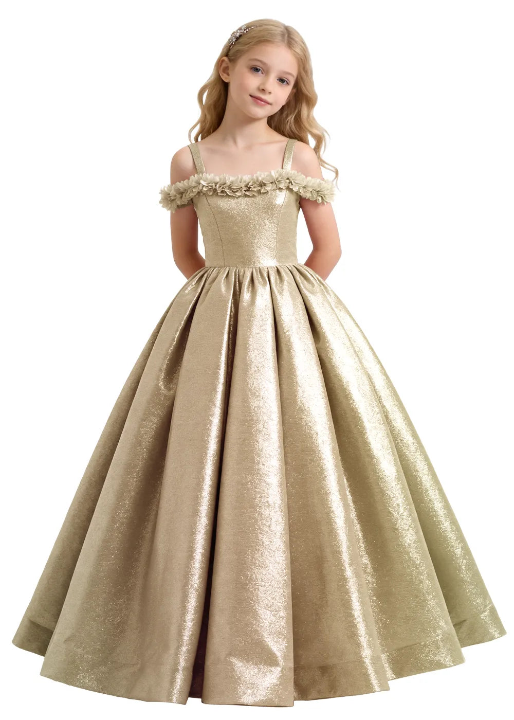 Vestido de princesa sin mangas de encaje