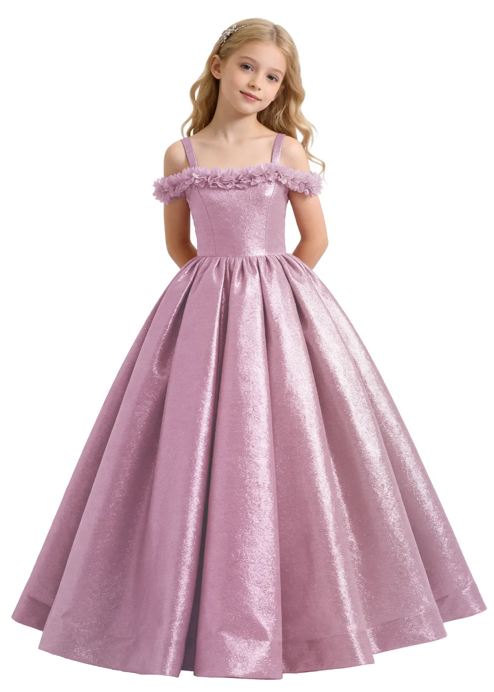 Vestido de princesa sin mangas de encaje